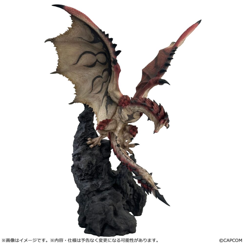 Rathalos 2. 0 version figura monster hunter builder creator's model. Capcom incorpora a su colección builder creators's model la versión 2. 0 de la figura de rathalos, el monstruo insignia de la saga de videojuego "monster hunter". El dragon de la raza wyvern se presenta a punto de atacar desde un tronco con actitud amenazante. Está fabricado en pvc y abs, mide aproximadamente 36,5 x 30 x 20 cm incluyendo la base con forma de tronco y se presenta en caja con ventana. Ideal para exponer con rathian 2. 0 version figura monster hunter builder creator's model (se venden por separado).