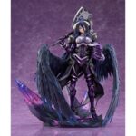 ALBERDO HERMES TRISMEGISTUS OVERLORD 1/7. DMM Factory presenta la figura a escala 1/7 de Albedo, en su versión Hermes Trismegistus, inspirada en el anime "Overlord". Con una altura aproximada de 30,8 cm, muestra al personaje con una armadura oscura y pesada que realza su porte imponente. Las alas que se extienden desde su cintura y su bardiche se han recreado con gran detalle, ofreciendo una apariencia poderosa y elegante. Incluye base expositora con decorado de rocas que complementan su diseño.