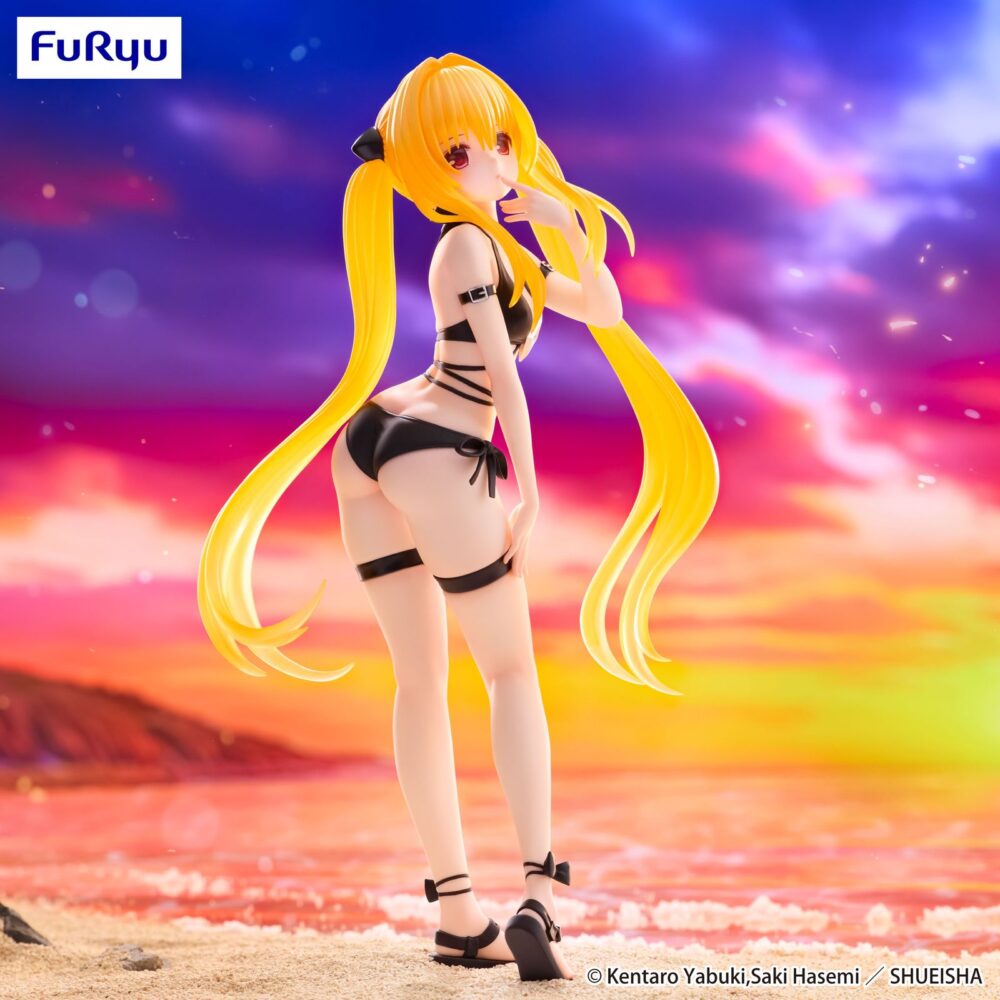 Konjiki no yami to love ru darkness trio-try-it. Furyu introduce a su colección trio-try-it la figura de konjiki no yami, la asesina sin emociones del anime "to love ru darkness". La figura mide 19 cm y está fabricada en atbc-pvc y abs. Su diseño resalta el estilo dinámico característico de la línea con una pose divertida y sugerente.