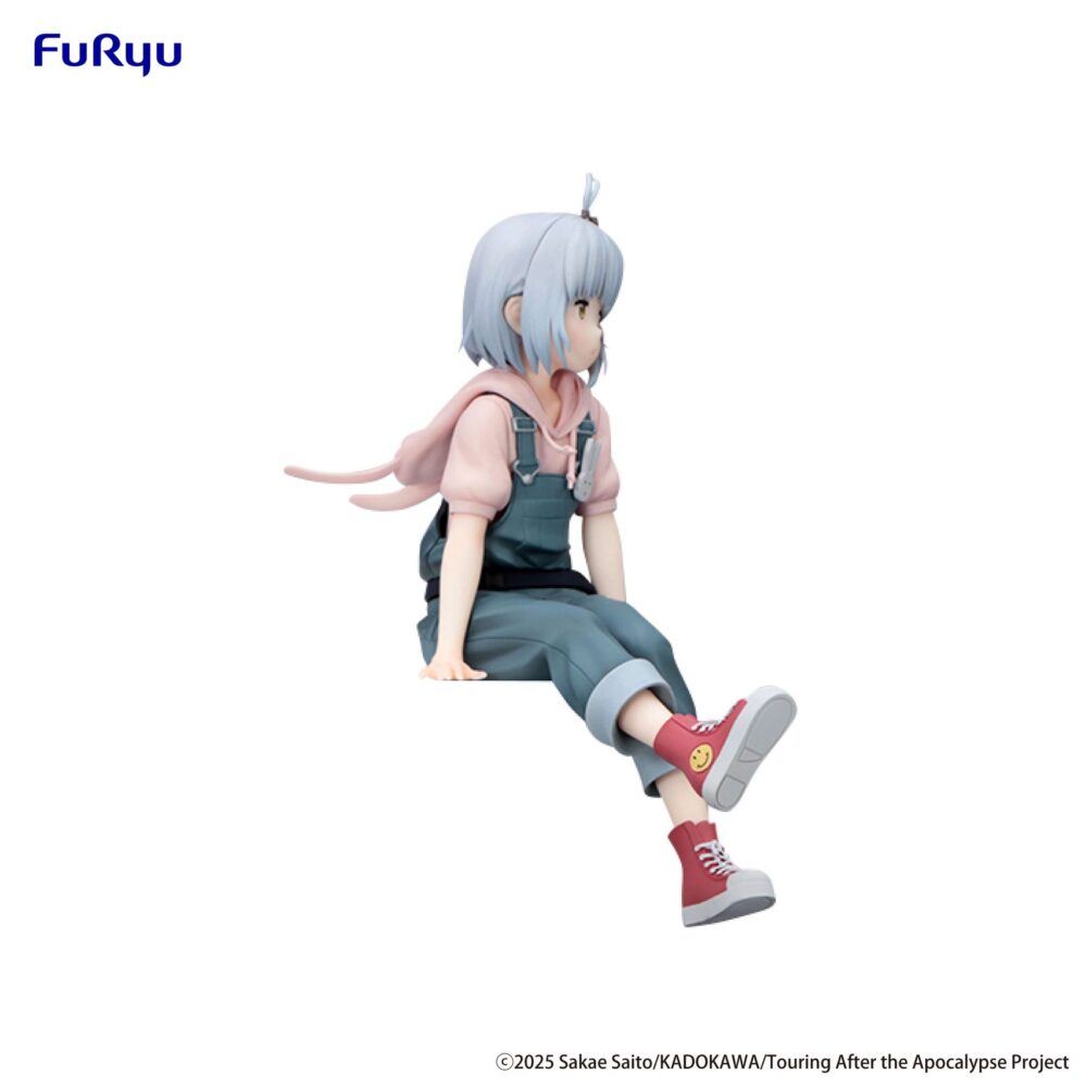 Airi touring after the apocalypse noodle stopper. Furyu presenta a airi en la colección noodle stopper, basada en la serie anime "touring after the apocalypse". Esta figura de 14 cm, realizada en atbc-pvc, muestra al personaje en pose relajada y divertida, lista para decorar mesas o estantes gracias a su característico diseño para apoyarse en bordes.