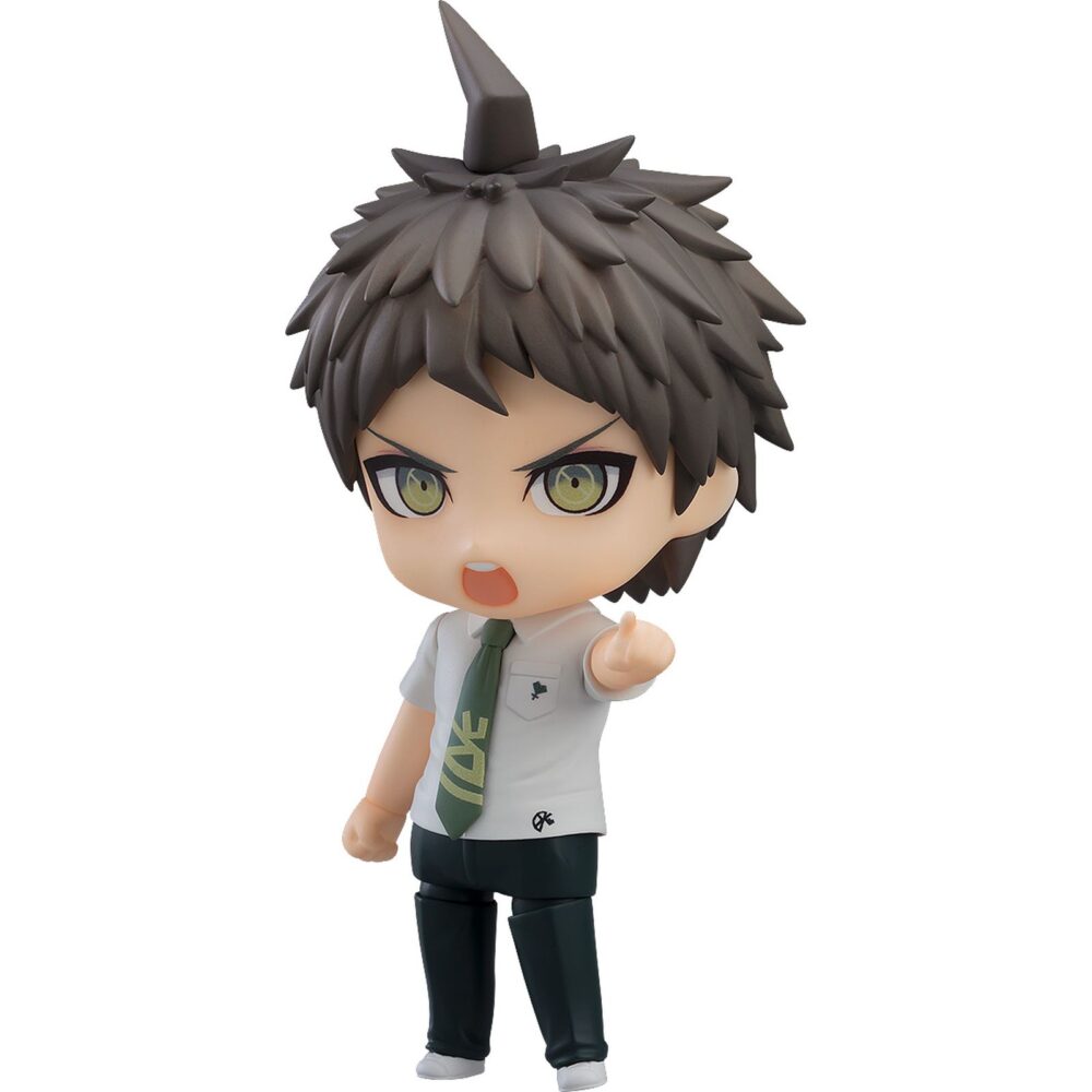 Hajime hinata danganronpa 1-2 reload nendodoid. Good smile incorpora a su colección nendoroid la figura de hajime hinata, el estudiante que aparece en el videojuego "danganronpa 1&2 reload". Mide aproximadamente 10 cm e incluye 3x placas faciales intercambiables (sonriente, acusador y asustado), 1x lámina de contador y otras partes opcionales para poses. Cuenta con base cuadrada transparente y soporte para su exposición.