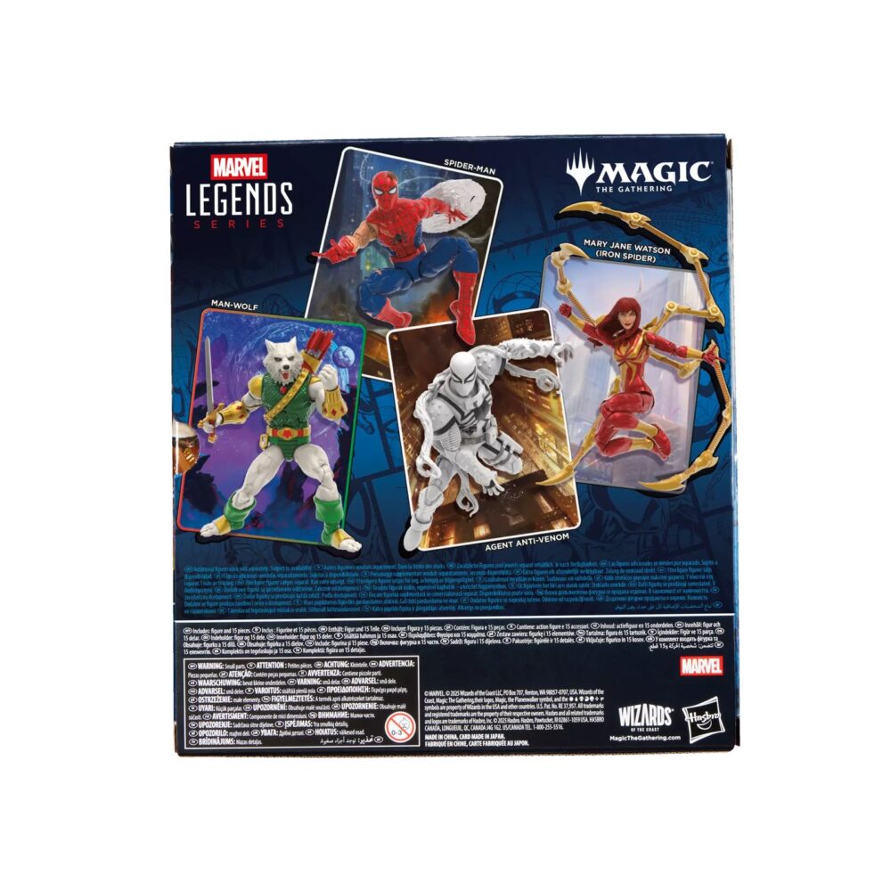 Agent anti-venom marvel legends magic: the gathering. Hasbro incorpora a su colección marvel legends esta la figura de agent anti-venom, inspirada en el personaje de los comics de marvel. Con más de 20 puntos de articulación y una altura de 15 cm, cuenta con diferentes accesorios: 4x manos intercambiables, 2x efectos de disparo, 2x efectos de humo, 1x pieza de 4 zarzillos acoplable en la espalda y 5x armas de fuego. Al tratarse de una colaboración entre hasbro y wizards of the coast se incluye la carta metalizada exclusiva "anti-venom, horrifying healer" para el juego de cartas coleccionables magic: the gathering. Se presenta en una caja ilustrada con ventana. Unidades limitadas.