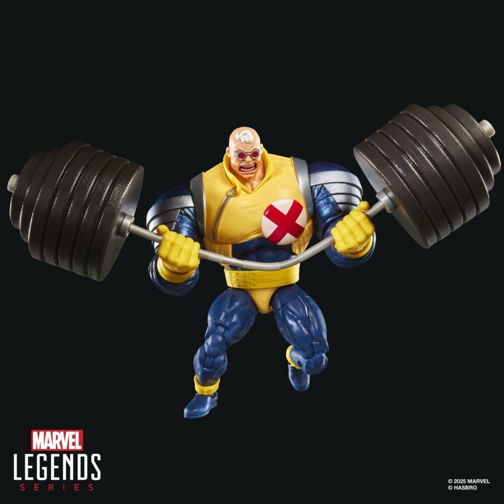 Strong guy x-factor marvel legends series. Hasbro suma a la colección marvel legends series la figura de strong guy (fortachón en españa), inspirada en el personaje de los cómics de "x-factor" de marvel. Con una altura de 15 cm, presenta un diseño detallado y más de 20 puntos de articulación para recrear poses dinámicas. Incluye 1x cabeza alternativa, 3x manos intercambiables, 1x haltera y 2x pesas. Viene en una caja con ventana para exhibición. Unidades limitadas.