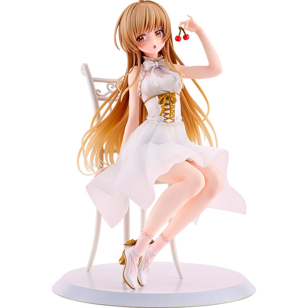 Mahiru shiina tea party the angel next door spoils me rotten 1/7. Kadokawa presenta la figura de mahiru shiina, la protagonista del anime "the angel next door spoils me rotten". Mide aproximadamente 20 cm a escala 1/7. La figura está basada en una ilustración que la muestra disfrutando de unas cerezas en una fiesta de té, dibujada especialmente para la lotería japonesa kujibikido. Su cabello y su falda de tul están hechos con piezas transparentes con suaves degradados. Cuenta con una base redonda blanca para exponer.