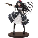 KURUMI TOKISAKI: FANTASIA 30TH ANNIVERSARY RENEWAL PACKGE EDITION DATE A LIVE 1/7. Kadokawa lanza la figura de Kurumi Tokisaki, una de las heroínas del anime "Date A Live", en su versión conmemorativa Fantasia 30th Anniversary. Con una altura aproximada de 25 cm y a escala 1/7 está basada en la Ilustración del volumen 11 del manga original, que muestra a Kurumi tal y como era cuando conoció al protagonista, Shido Itsuka. La forma del cabello y la falda le dan dinamismo. Incluye 1x rostro sin parche para que se pueda exhibir de manera alternativa y cuenta con una base circular negra que le proporciona estabilidad.