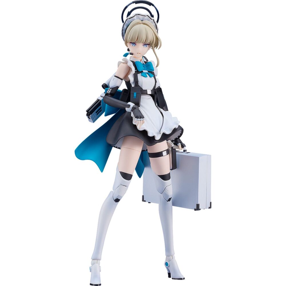 Toki asuma figura blue archive plamatea. Max factory reincorpora a su línea plamatea el set de montaje a escala de toki asuma, miembro de la agencia secreta de espionaje c&c del videojuego "blue archive". Una vez montada esta maqueta articulada mide aproximadamente 17 cm. Incluye 3x placas faciales (seria, sonriente y de batalla), 1x arma exclusiva de toki, 1x arma secret time, 1x pistola con funda ajustable para el muslo, 1x maletín y otras partes intercambiables para diferentes poses. Incluye piezas prepintadas, lo que facilita recrear el montaje. Cuenta con una base articulada hexagonal transparente para su exposición.
