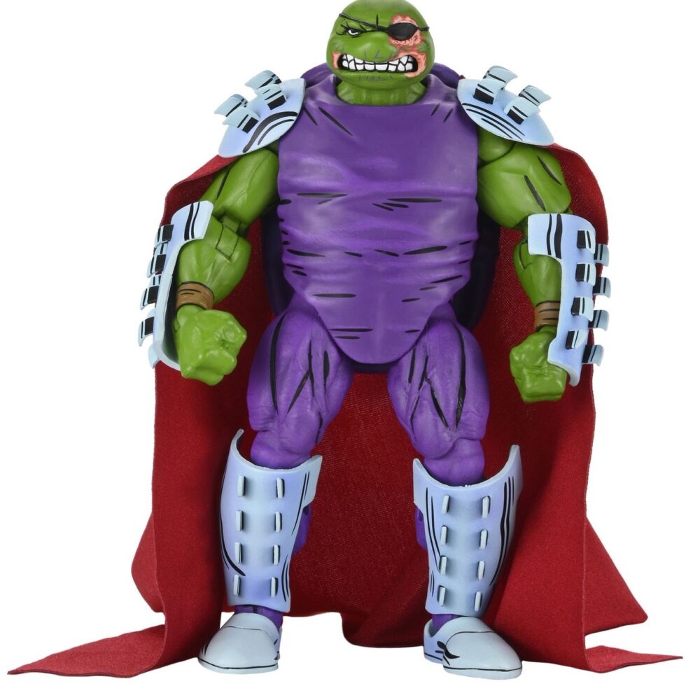 RAPHAEL AS SHREDDER TEENAGE MUTANT NINJA TURTLES MIRAGE COMICS. Neca lanza la figura de Raphael, representando el rol de Shredder, basada en su aparición en los comics originales de Mirage Studios creados por Eastman y Laird “Teenage Mutant Ninja Turtles” (“Las Tortugas Ninja” en España). Esta figura de articulada a escala de 18 cm de altura presenta un esculpido totalmente nuevo e incluye 2x cabezas intercambiables (dañada y con parche), 1x capa de tela, 1x casco extraíble, 5x manos adicionales, 2x sais, 1x jarra y 1x vaso. Se presenta en embalaje para coleccionistas con ilustraciones de Kevin Eastman con ventana y solapa frontal.