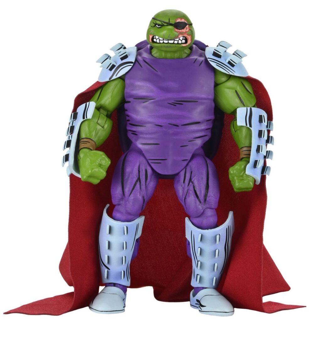 Raphael as shredder teenage mutant ninja turtles mirage comics. Neca lanza la figura de raphael, representando el rol de shredder, basada en su aparición en los comics originales de mirage studios creados por eastman y laird “teenage mutant ninja turtles” (“las tortugas ninja” en españa). Esta figura de articulada a escala de 18 cm de altura presenta un esculpido totalmente nuevo e incluye 2x cabezas intercambiables (dañada y con parche), 1x capa de tela, 1x casco extraíble, 5x manos adicionales, 2x sais, 1x jarra y 1x vaso. Se presenta en embalaje para coleccionistas con ilustraciones de kevin eastman con ventana y solapa frontal.