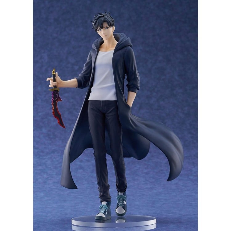 Sung jinwoo solo leveling pop up parade l. Good smile company incorpora a su línea pop up parade l la figura de sung jinwoo, protagonista del anime "solo leveling". Muestra al personaje con su daga y con el cabello y chaqueta ondeando, lo que le aporta dinamismo. Esta figura estática de aproximadamente 24 cm combina una presencia impactante con la accesibilidad de la colección e incluye base circular transparente para exposición.