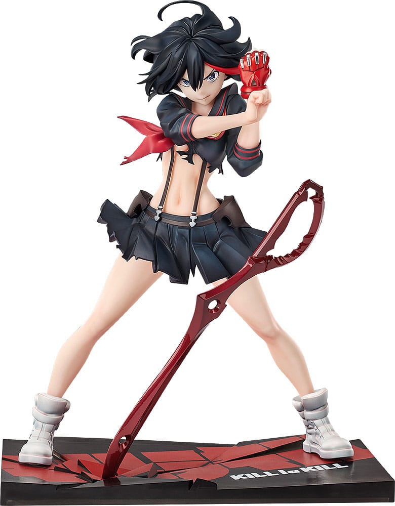 Ryuko matoi: transformation kill la kill 1/7. Good smile arts shanghai presenta esta figura de ryuko matoi con su uniforme sailor senketsu, muestra a la protagonista del anime "kill la kill" en el momento de su transformación. La figura mide aproximadamente 23 cm a escala 1/7 y captura el instante de forma dinámica gracias al esculpido de su ropa y pelo. Incluye base expositora con el logotipo del anime y el aspecto de estar rota por la espada tijera.