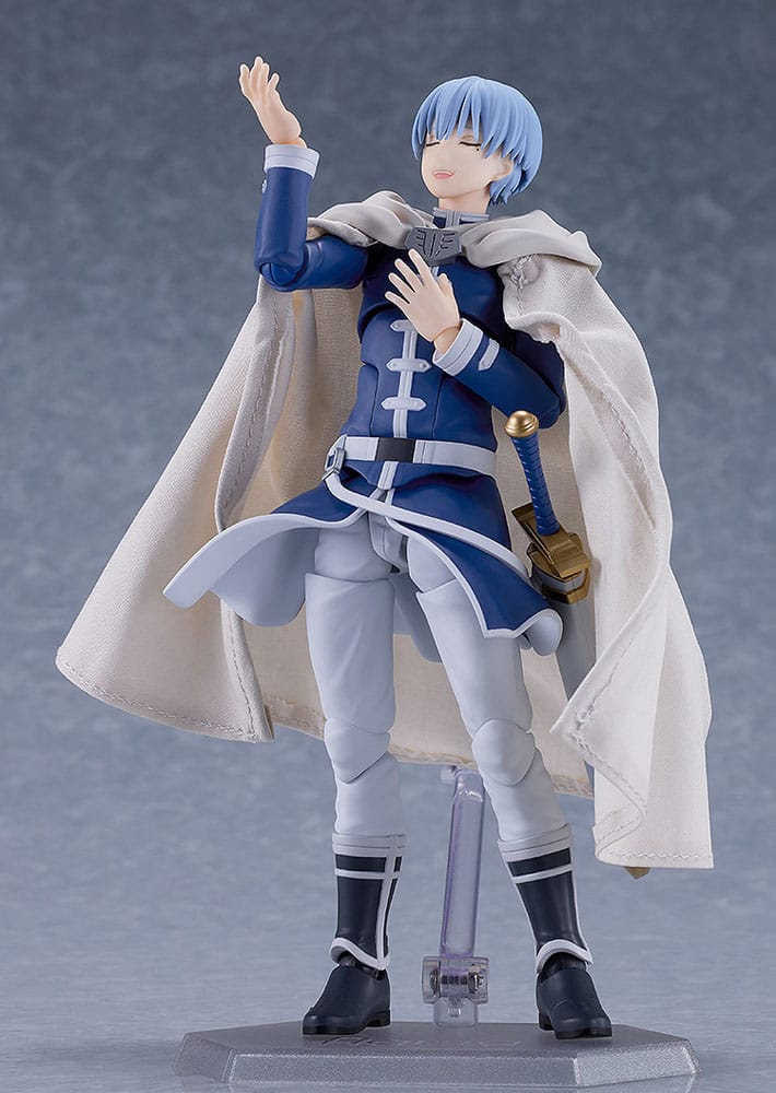 Himmel frieren: beyond journey's end figma. Good smile company incorpora a su colección figma la figura de himmel basada en su aparición en el anime “frieren: beyond journey’s end”. Mide aproximadamente 16 cm de alto e incluye: 3x placas faciales (sonriente, confidente y sonrisa con ojos cerrados), 6x manos intercambiables, 1x capa de tela, 1x réplica de su espada con funda,1x base hexagonal semitransparente con el logotipo de figma y otras piezas para facilitar su exposición. Ideal para exponer con frieren frieren beyond journey’s end s. H. Figuarts re-run (se venden por separado).