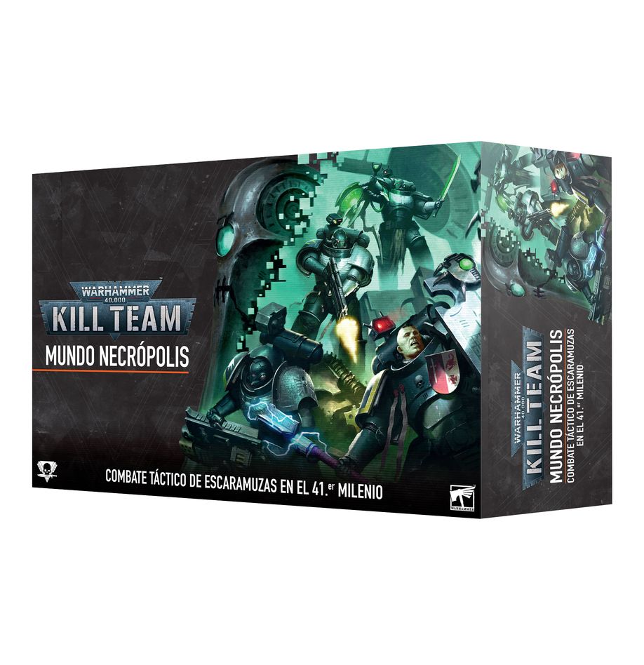 Kill team: tomb world warhammer 40000. El aparentemente desolado planeta somneft esconde una amenaza latente: una tumba necrona que los vigías de la muerte han jurado aplastar antes de que pueda levantarse. Los comandos de hermanos de batalla se abren paso al interior, tratando de establecer la verdadera magnitud de la amenaza sin desencadenar un despertar catastrófico que aniquilaría mundos. Sin embargo, la estructura no está totalmente inactiva. Una criptecnóloga excéntrica, activa durante milenios y ayudada por su séquito sin mente, ha manipulado los estratos de la tumba para sus propios fines. Demente y psicótica, persigue a su vez a los vigías invasores, viendo en ellos una nueva fuente de experimentación. Esta explosiva expansión de kill team enfrenta a dos comandos de agentes de élite entre las ruinas ancestrales de una cripta necrona. En la caja encontrarás dos escuadras de marines espaciales cazadores de xenos de los vigías de la muerte, especialistas consagrados a cazar amenazas xenos en nombre de la inquisición, así como una extraña criptecnóloga insectoide y su hueste de constructos, otrora destinados a reparar la aletargada maquinaria de los necrones. También incluye una zona de aniquilación con terreno necrón, las reglas para las que jugar en sus claustrofóbicos pasillos y un conjunto de marcadores y tarjetas que te ayudarán a llevar la cuenta de todo. Además de todo lo anterior, la caja trae guerreros necrones, enjambres de escarabajos y packs de misiones con los que librar escaramuzas en esta necrópolis despertada. Juega solo, con un compañero o contra otro comando mientras los agentes no jugadores amenazan vuestra misión.