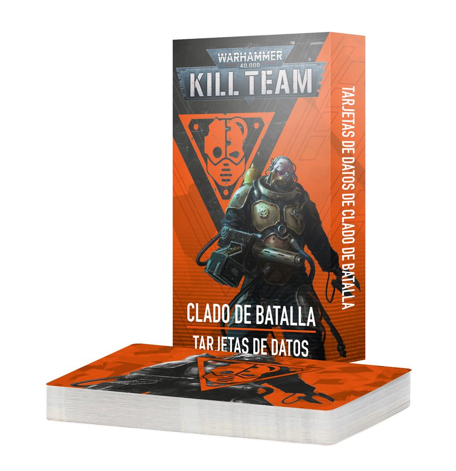 Kill team: battleclade – datacards (español) warhammer 40000. Los comandos clado de batalla desarticulan a sus enemigos en actos de agresión calibrados. A estos servidores, liderados por un tecnoarqueólogo y un supervisor de servidores, se les han implantado herramientas industriales, sistemas cibernéticos y armas mejoradas con el objetivo capturar y proteger recursos vitales para el tecnosacerdocio de marte. Este conjunto de 32 tarjetas te ayudará a llevar la cuenta de tu clado de batalla en partidas de kill team. Hay tarjetas individuales para las reglas de selección de comando, agentes, reglas de facción y ardides de tiroteo, y reglas de equipo universal y de facción. Son una forma ideal de consultar fácilmente la información clave en el fragor de la batalla.