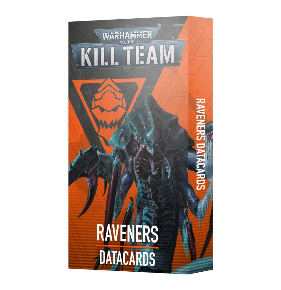 Kill team: raveners – datacards (inglés) warhammer 40000. Solo en inglés. Ravener kill teams are hyperadapted tyranid bioforms capable of operating on their own for long periods of time. They burrow with horrific speed to strike at prey from vulnerable angles, using razor-sharp talons, chitinous claws and virulent biotoxins to enact the hive mind’s will. This set of 33 cards will help you keep track of your raveners in games of kill team. There are individual cards for your team selection rules, operatives, faction rules, strategy and firefight ploys, and faction and universal equipment rules. They are an ideal way to easily check key information in the heat of battle.