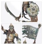 SPEARHEAD: SOULBLIGHT GRAVELORDS – DEATHRATTLE TOMB HOST WARHAMMER AGE OF SIGMAR. Las Huestes sepulcrales Repicahuesos ejemplifican el poderío militar de los reinos tumularios. Son creadas cuando los dominios de un Rey Tumulario se vacían para la guerra, armando a los ciudadanos no muertos con lanzas y espadas bajo el silencioso mando de su señor eterno. Responde a la llamada a las armas con esta caja, ideal para empezar o ampliar una colección de Necroseñores Pudrealmas de forma más económica que comprando los kits por separado. El ejército está liderado por un imponente Rey Tumulario que lucha al frente de sus hordas protegido por la experimentada Guardia Fúnebre. Una unidad de Caballeros Fúnebres carga para aplastar a las unidades más resistentes y tomar objetivos clave mientras una gran unidad de Esqueletos Repicahuesos controla el tablero y protege activos vitales. Estas miniaturas forman una Punta de lanza completa, lo que significa que podrás ponerte a disputar reñidas partidas tácticas y aplastar a los vivos nada más abrir la caja.