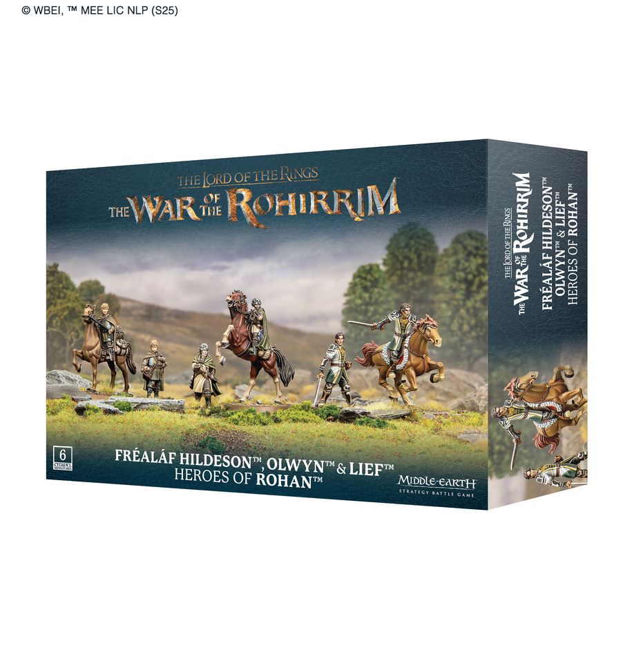 Fréaláf hildeson™ olwyn™ & lief™ heroes of rohan™ middle-earth. En rohan no faltan guerreros nobles y curtidos para liderarlos en la batalla. El sobrino de helm hammerhand, fréaláf, es el primer mariscal de la marca de rohan y señor del valle sagrado. La escudera olwyn es una guerrera excepcional que lucha con gallardía para proteger a sus seres queridos, en particular hera, a quien inculca las tradiciones de las escuderas de antaño. El joven escudero lief actúa como asistente personal de helm en su corte. Con este kit multicomponente de plástico puedes montar tres formidables guerreros: olwyn, shieldmaiden of rohan y lief, page of helm, para tus ejércitos de army of edoras y defenders of the hornburg, y fréaláf, first marshal of the riddermark, para tus fuerzas de armies of edoras de middle-earth strategy battle game. Cada héroe cuenta con dos versiones —una a caballo y otra a pie—, abriéndote así más opciones tácticas para tu ejército. Elijas la versión que elijas, cuentan con un repertorio de habilidades especiales que te darán ventaja en la batalla.