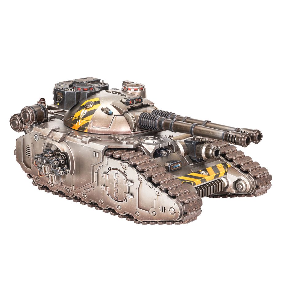 Fellblade super-heavy battle tank warhammer the horus heresy. Los fellblades son tanques superpesados avanzados cuyo uso se extendió entre las legiones de marines espaciales en las décadas previas a la herejía de horus. Son notables por su arcoreactor atomántico mechanicum, su chasis de aleación de metaplas reforzado y su avanzado cañón acelerador, todo ello fruto de las tecnologías recuperadas por la humanidad durante las últimas conquistas de la gran cruzada. Con este kit multicomponente de plástico puedes montar un fellblade super-heavy battle tank, un coloso de destrucción para tus ejércitos de legiones astartes de warhammer: the horus heresy. Protegido por su grueso blindaje, puede soportar una cantidad de daño increíble, absorbiendo una potencia de fuego que destrozaría tanques menores. Como respuesta, el fellblade accelerator cannon de la torreta puede erradicar fácilmente los vehículos y tropas del enemigo. Su armamento secundario es un demolisher cannon de barquilla, un arma temible por derecho propio. El fellblade es ideal para dominar el campo de batalla y apoyar el avance de tu infantería. Esta imponente miniatura mide 131 mm x 252,5 mm, lo que la convierte en una pieza central impresionante para tu colección.