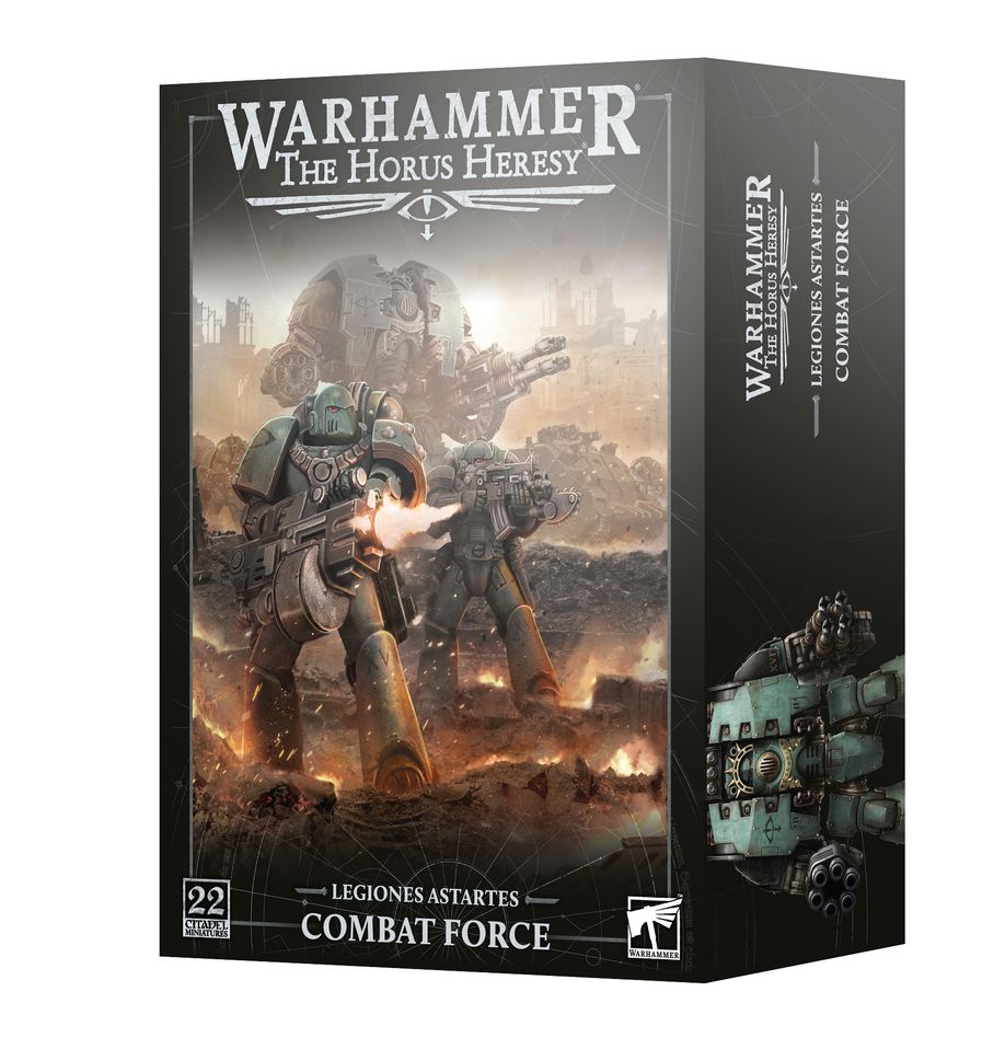 Legiones astartes: combat force warhammer the horus heresy. Las fuerzas de las legiones astartes se forman alrededor de un núcleo de infantería de élite. Equipados con servoarmaduras y armas que pueden acabar con cualquier enemigo, golpean con una fuerza implacable. Con el apoyo de poderosos dreadnoughts y otros ingenios de guerra, hay pocas cosas a las que no puedan hacer frente. Si quieres reclamar la galaxia en nombre del emperador (o acabar con él en nombre de horus), esta caja es perfecta para empezar o ampliar una colección de legiones astartes de forma más económica que comprando los kits por separado. Incluye dos escuadras de legionaries ataviados con avanzadas servoarmaduras mkvi: una tactical squad armada con bolters, y una heavy support squad armada con missile launchers o heavy bolters. Cualquiera de las dos unidades puede embarcarse en el deimos pattern rhino para desplegar con rapidez. La fuerza la completa un enorme leviathan dreadnought equipado con devastadoras armas a distancia.