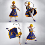 KURAPIKA HUNTER X HUNTER SH FIGUARTS. Tamashii Nations suma a la colección S.H.Figuarts la figura de Kurapika, inspirada en su personaje del anime "Hunter X Hunter". Esta figura mide unos 15 cm y está realizada en PVC y ABS. Incluye 2x manos izquierdas, 2x manos derechas, 4x placas faciales (ojos normales y con ojos escarlata) y varias manos intercambiables para reproducir las habilidades Nen: Cadena Santa, Cárcel de Cadenas, Cadena de Radiestesia y Cadena del Juicio. Gracias a estas piezas se pueden recrear sus combates más icónicos de la serie. Su expresión facial ha sido cuidadosamente diseñada, con el cabello pintado con pincel para acabado más realista. Su falda está formada por 3 piezas, permitiendo un mayor rango de movimiento. Ideal para exponer con LEORIO HUNTER X HUNTER SH FIGUARTS (se venden por separado). UNIDADES LIMITADAS.