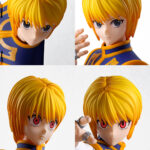 KURAPIKA HUNTER X HUNTER SH FIGUARTS. Tamashii Nations suma a la colección S.H.Figuarts la figura de Kurapika, inspirada en su personaje del anime "Hunter X Hunter". Esta figura mide unos 15 cm y está realizada en PVC y ABS. Incluye 2x manos izquierdas, 2x manos derechas, 4x placas faciales (ojos normales y con ojos escarlata) y varias manos intercambiables para reproducir las habilidades Nen: Cadena Santa, Cárcel de Cadenas, Cadena de Radiestesia y Cadena del Juicio. Gracias a estas piezas se pueden recrear sus combates más icónicos de la serie. Su expresión facial ha sido cuidadosamente diseñada, con el cabello pintado con pincel para acabado más realista. Su falda está formada por 3 piezas, permitiendo un mayor rango de movimiento. Ideal para exponer con LEORIO HUNTER X HUNTER SH FIGUARTS (se venden por separado). UNIDADES LIMITADAS.