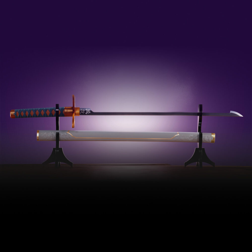 NICHIRIN SWORD SHINOBU KOCHO DEMON SLAYER: KIMETSU NO YAIBA PROPLICA. Tamashii Nations presenta dentro de su línea Proplica la réplica Collectors Shop a escala 1/1 de la Espada Nichirin de Shinobu Kocho del anime "Demon Slayer: Kimetsu no Yaiba" ("Guardianes de la Noche" en España). Esta fiel recreación captura la elegancia del arma de la espadachina de élite con todo lujo de detalles. Incluye 2x modos de exhibición: Shinobu Kocho el Pilar del Insecto y Castillo Infinito. El set incluye 1x funda especial, 1x pedestal de exhibición y 1x manual de instrucciones. Fabricada en ABS y piezas de fundición a presión, la espada mide aproximadamente 88 cm de largo. Incluye una gran variedad de sonidos, entre ellos, frases de la serie, temas musicales y efectos con listado incluido en el manual. Requiere 2x pilas AA (no incluidas). UNIDADES LIMITADAS
