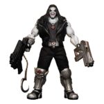 LOBO DELUXE VERSION DYNAMIC 8CTION HEROES DC COMICS. En el Universo DC, Lobo es el caos encarnado. Este cazarrecompensas intergaláctico, con su estética motera exagerada, se ríe de las reglas, los héroes, los dioses y la lógica. Brutal, irreverente e involuntariamente divertido, solo sigue una regla: la suya propia. Este antihéroe de culto cobra vida aquí en una figura que hace justicia a su cruda leyenda. La figura Deluxe captura a la perfección el aspecto icónico de Lobo: torso macizo, brazos musculosos, pantalones negros y chaleco sin mangas de imitación de cuero. Las botas reforzadas, las rodilleras detalladas, el cinturón con hebilla de calavera y su pulsera de cadena metálica refuerzan su estilo heavy metal y guerrero de la carretera. Su rostro pálido, sus ojos rojos y sus largas rastas negras completan su inconfundible silueta. Repleta de accesorios, entre los que se incluyen un gancho metálico, manos intercambiables, dos armas futuristas y su fiel bulldog, esta edición ofrece una amplia gama de opciones de exposición. Cada elemento esculpido está repleto de textura, desde los pliegues de su ropa hasta los finos detalles de las botas blindadas. Con una altura aproximada de 23 cm a escala 1/9, esta figura articulada forma parte de la línea Dynamic 8ction Heroes de Beast Kingdom. Cuenta con acabados de primera calidad, una excelente posabilidad y un nivel de detalle que la convierte en una pieza imprescindible tanto para coleccionistas como para fans del Main Man.