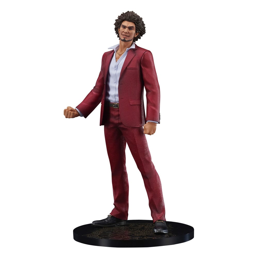 Digsta ichiban kasuga yakuza estatua pvc.  en el mundo de yakuza, ichiban kasuga es el nuevo protagonista principal, quien tomó el relevo de kazuma kiryu. Originario de kamurocho, este ex yakuza destaca por su optimismo inquebrantable y su fuerte sentido de la justicia, incluso en las situaciones más difíciles. Su papel en la historia se define por su determinación de proteger a sus seres queridos y de darle un nuevo sentido a su vida a pesar de su turbulento pasado. Esta figura lo muestra con su atuendo característico: un llamativo traje rojo combinado con una camisa blanca abierta. Su carisma es inmediatamente reconocible, y su postura refleja una actitud relajada y segura, capturando a la perfección su personaje en la saga. Su rostro, con su sonrisa segura y su cabello rebelde, transmite su calidez y espíritu de lucha. El diseño es fiel al personaje: el traje rojo presenta una textura detallada, mientras que los zapatos negros completan la elegante apariencia. La figura también ofrece una opción con ichiban sosteniendo un bate sobre su hombro, símbolo de su singular estilo de lucha en yakuza: like a dragon. La base negra decorada garantiza estabilidad y añade un acabado pulido a la exhibición. Hecha de pvc, la figura mide aproximadamente 17 centímetros de altura. La textura del traje, los finos detalles faciales y las proporciones precisas resaltan su meticulosa elaboración. Con su postura segura y sus opciones de accesorios, esta figura incorpora a la perfección la energía y la presencia de ichiban kasuga a tu colección.