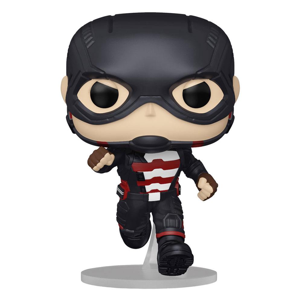 Captian america variant the falcon and the winter soldier funko pop. Figura de vinilo de la línea 'pop! ', tamaño aprox. 9 cm. Us agent es un superhéroe ficticio creado por la franquicia de marvel para falcon y el soldado de invierno. Este funko de 9cm de tamaño representa a us agente con su vestimenta habitual de color negro, casco y parte del pecho de color blanco y rojo.