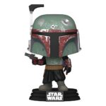 BOBA FETT STAR WARS THE MANDALORIAN FUNKO POP. Figura de vinilo de la línea 'POP!', tamaño aprox. 9 cm. Boba Fett es un personaje ficticio creado por la saga de Star Wars. Este personaje es un cazarrecompensas blindado que suele aparecer tanto en precuelas como originales. Este Funko de 9cm de tamaño representa a Boba Fett sobre una base de peana con su armadura habitual un poco dañada y un arma en la mano.