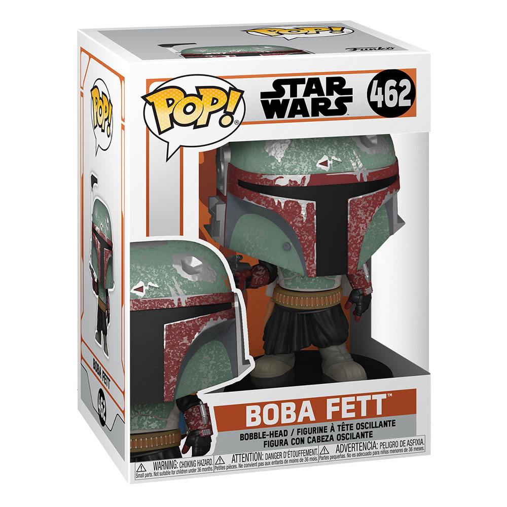 BOBA FETT STAR WARS THE MANDALORIAN FUNKO POP. Figura de vinilo de la línea 'POP!', tamaño aprox. 9 cm. Boba Fett es un personaje ficticio creado por la saga de Star Wars. Este personaje es un cazarrecompensas blindado que suele aparecer tanto en precuelas como originales. Este Funko de 9cm de tamaño representa a Boba Fett sobre una base de peana con su armadura habitual un poco dañada y un arma en la mano.