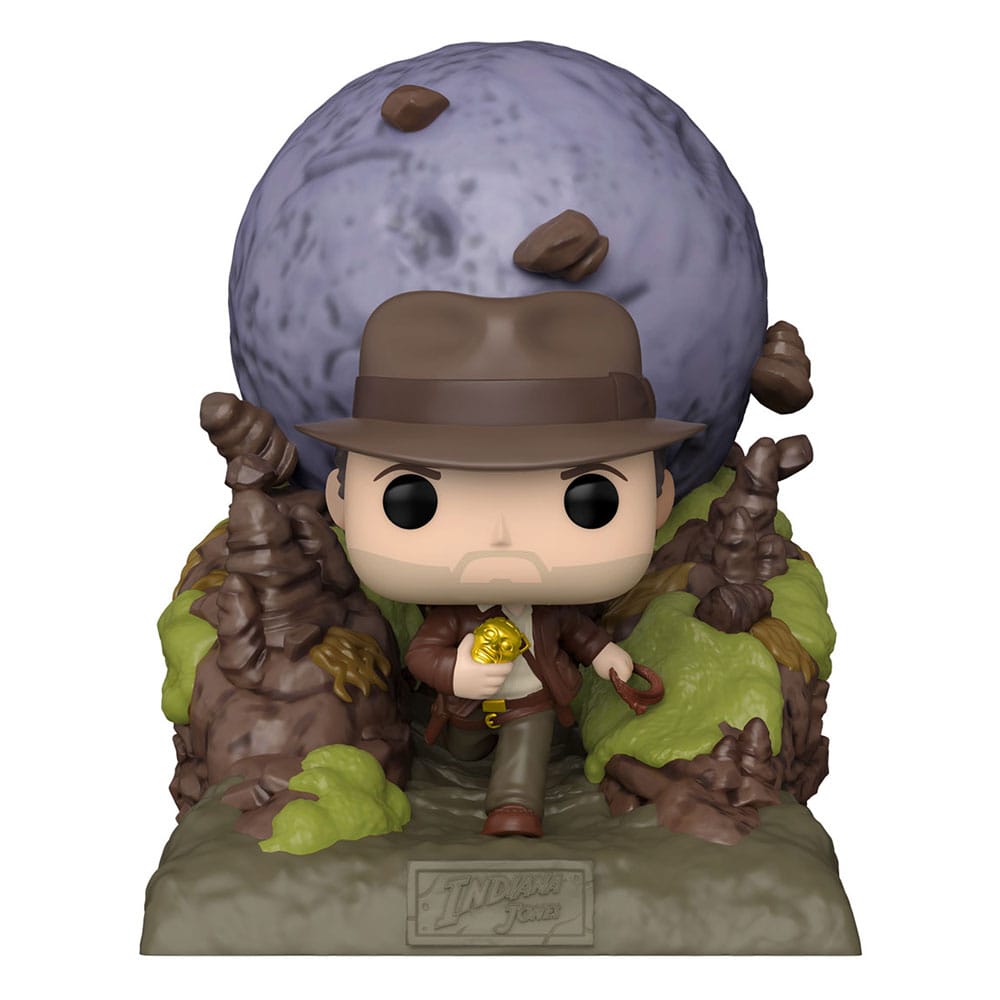 INDIANA JONES (BOULDER ESCAPE) FUNKO POP. Figura de vinilo de la línea 'POP!', tamaño aprox. 9 cm. Funko nos trae la colección Indiana Jones, basada en la saga de películas concebida por George Lucas, producidas por Paramount Pictures e interpretadas por Harrison Ford. Las películas están protagonizadas por un profesor de arqueología y aventurero que intenta localizar reliquias de gran relevancia histórica en colaboración con el gobierno estadounidense, para salvarlos de las manos de otros gobiernos y malhechores y que no los utilicen para fines bélicos.  Esta pieza captura el emocionante instante de la película "Indiana Jones: En Busca del Arca Perdida" cuando nuestro intrépido héroe escapa de un enorme rodillo de roca, en una escena que se ha grabado en la memoria colectiva.