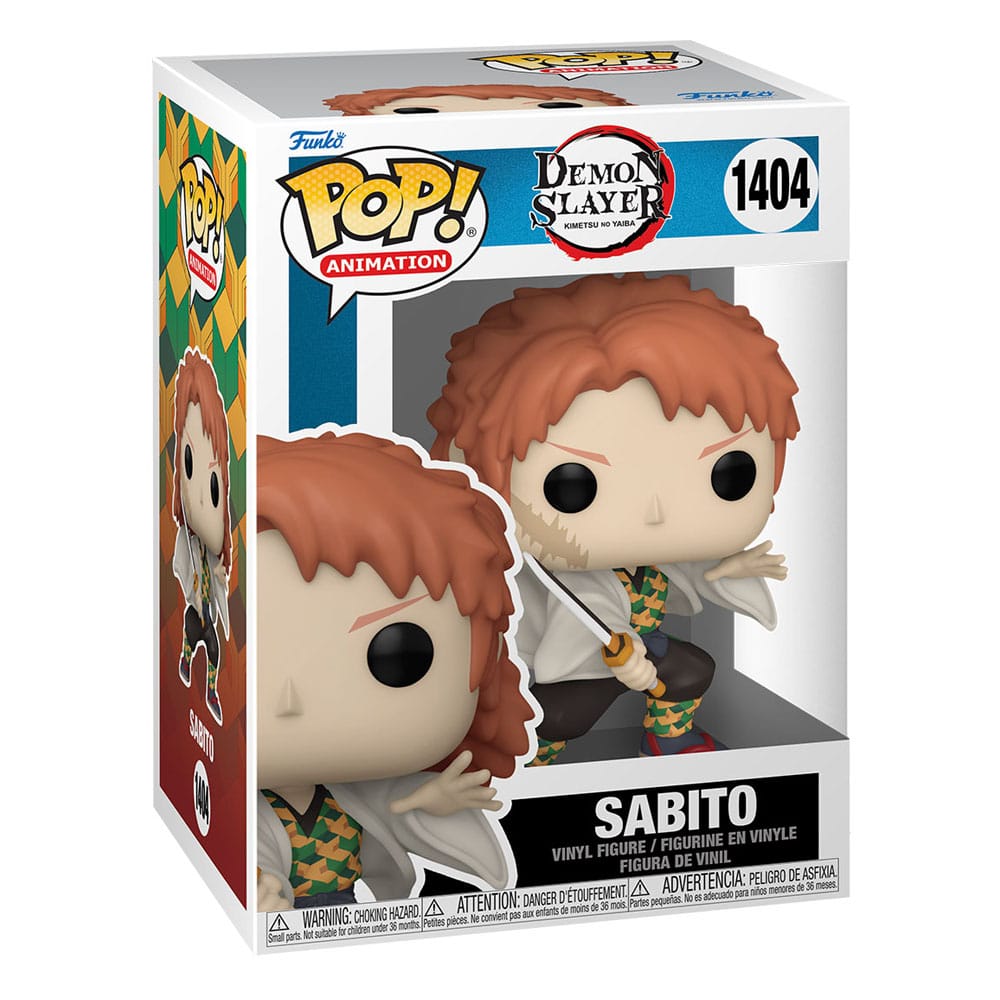 SABITO (NO MASK) DEMON SLAYER: KIMETSU NO YAIBA ANIMATION FUNKO POP. igura de vinilo de la línea 'POP!', tamaño aprox. 9 cm. Esta pieza de colección firmada por FUNKO revela el rostro decidido de Sabito, marcado por una cicatriz reconocible. Su cabello corto color coral y su distintivo kimono se reproducen cuidadosamente, reflejando la precisión y atención al detalle que caracteriza a POP! Animación. Sabito es un personaje interesante en el entrenamiento de Tanjiro Kamado, que actúa como mentor y desafío para el joven cazador de demonios. Aunque aparece principalmente como una figura misteriosa escondida detrás de una máscara de zorro, la revelación de su rostro y su trágico pasado le da una profundidad inesperada a este hábil guerrero. Está ligado por el destino a la montaña Fujikasane y a Urokodaki, el maestro de Tanjiro, y su fugaz presencia en la serie deja una marca duradera en el viaje de Tanjiro.