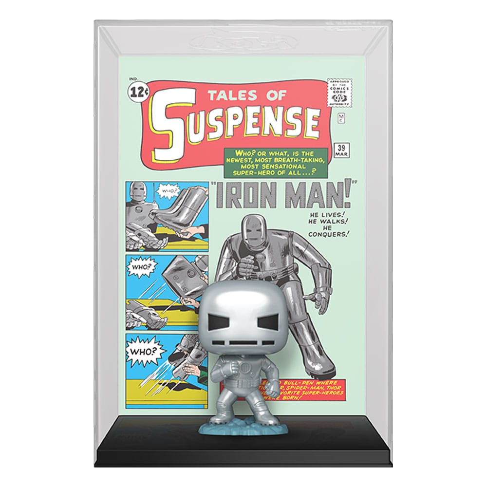 IRON MAN TALES OF SUSPENSE MARVEL COMIC COVER FUNKO POP. Figura de vinilo de la línea 'POP!', tamaño aprox. 9 cm. Es un impresionante coleccionable que todo fanático de Marvel debe tener. Inspirada en la icónica portada del cómic Tales of Suspense, esta figura captura la esencia del legendario superhéroe Iron Man. Con detalles meticulosos y una calidad excepcional, esta figura POP es una verdadera obra de arte. Desde el traje de Iron Man hasta los detalles en su armadura, cada aspecto ha sido cuidadosamente diseñado para reflejar la esencia del personaje. Una de las características más destacadas de esta figura es su tamaño de 9 centímetros, lo que la convierte en una pieza perfecta para exhibir en cualquier estantería o escritorio. Además, su base incluida proporciona estabilidad y le da un toque adicional de estilo. Pero no solo es su apariencia lo que hace que esta figura sea especial. También ofrece beneficios únicos para los fanáticos de Iron Man. Al adquirir esta figura, estarás agregando un elemento de colección exclusivo a tu hogar, que seguramente será la envidia de tus amigos y familiares. Además, esta figura de Iron Man es una excelente manera de revivir los momentos más emocionantes de los cómics de Iron Man. Cada vez que la veas, te transportarás a las páginas de los cómics y recordarás las increíbles aventuras del héroe de hierro.