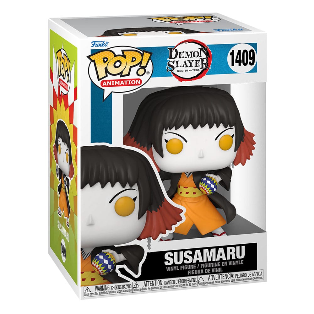 SUSAMARU DEMON SLAYER: KIMETSU NO YAIBA ANIMATION FUNKO POP VARIANTE CHASE. Figura de vinilo de la línea 'POP!', tamaño aprox. 9 cm variante Chase. Susamaru, la Demonio de las Bolas de Bola de Temari : Susamaru es un personaje emblemático de Demon Slayer (Kimetsu no Yaiba), conocido por su apariencia única y su habilidad para lanzar bolas de bola de temari con precisión mortal. Como miembro de las Doce Lunas Demoníacas, es una adversaria formidable para Tanjiro y sus amigos. Su presencia en la serie agrega un elemento de desafío constante y una amenaza inminente.