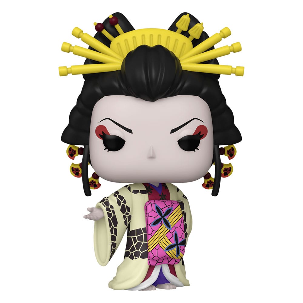 DAKI DEMON SLAYER: KIMETSU NO YAIBA ANIMATION FUNKO POP. Figura de vinilo de la línea 'POP!', tamaño aprox. 9 cm. Esta intrépida guerrera, vestida con su haori y kimono blancos, parece lista para aceptar cualquier desafío. Mantenla en tu colección para mantenerla fuera de problemas. Amplía tu conjunto de Demon Slayer y expande tu colección de Pop! Anime con esta figura. La figura de vinilo tiene una altura aproximada de 12.4 cm y está meticulosamente diseñada para capturar la esencia de Daki. Con su determinación y su aura de misterio, esta figura Pop! es una adición esencial para cualquier fan de Demon Slayer. Daki muestra su habilidad y preparación para enfrentar cualquier desafío, lo que la convierte en un personaje fascinante para tener en tu colección. Ya sea que la exhibas en tu estantería o la uses para recrear escenas emocionantes del anime, Pop! Daki seguramente se destacará como una pieza central de tu colección. No pierdas la oportunidad de unirte a Daki en su lucha contra los demonios y expandir tu colección con esta figura impresionante. Con su diseño detallado y su presencia imponente, Pop! Daki se convertirá en un tesoro valioso en tu colección de figuras de Demon Slayer. ¡Asegúrate de añadirla hoy y prepararte para la emocionante aventura de los cazadores de demonios!