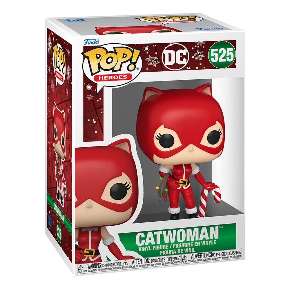 Catwoman dc comics holiday '24 funko pop figura de vinilo de la línea 'pop! ', tamaño aprox. 9 cm. Esta figura parte de la colección holiday '24, captura a la icónica ladrona en un traje festivo especial, listo para integrarse en las celebraciones navideñas. Con detalles cuidados y un toque alegre, esta figura promete ser una excelente adición a cualquier colección de dc comics, destacando el lado más festivo de uno de los personajes más icónicos del universo de batman.