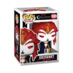 ERZSEBET CASTLEVANIA NOCTURNE FUNKO POP. Figura de vinilo de la línea 'POP!', tamaño aprox. 9 cm. Sumérgete en la oscuridad con esta impresionante figura de la Condesa Erzsebet Báthory, de la serie animada original de Netflix, Castlevania: Nocturne. Esta figura de POP Animation No. 1689 rinde homenaje al poder y aura maligna de la reina de los vampiros, Erzsebet Báthory. Esta figura, que mide aproximadamente 10 cm, es una sorprendente representación del temible personaje de la serie. Ya seas fanático de Castlevania o coleccionista de figuras POP, esta notable pieza agregará un toque de oscuridad a tu colección. Erzsebet Báthory es una figura imponente, que se eleva sobre todo lo que encuentra a su paso con su tamaño gigantesco. Su piel pálida contrasta con su cabello rojo, que lleva recogido en un elaborado moño. Sus penetrantes ojos rojos y su lápiz labial carmesí enfatizan su naturaleza vampírica, mientras que sus orejas puntiagudas recuerdan su naturaleza sobrenatural. Vestida con la ropa más suntuosa, lleva una armadura dorada adornada con detalles elaborados, acompañada de un extravagante vestido blanco y una túnica real azul, lo que aumenta su aura de realeza y poder.