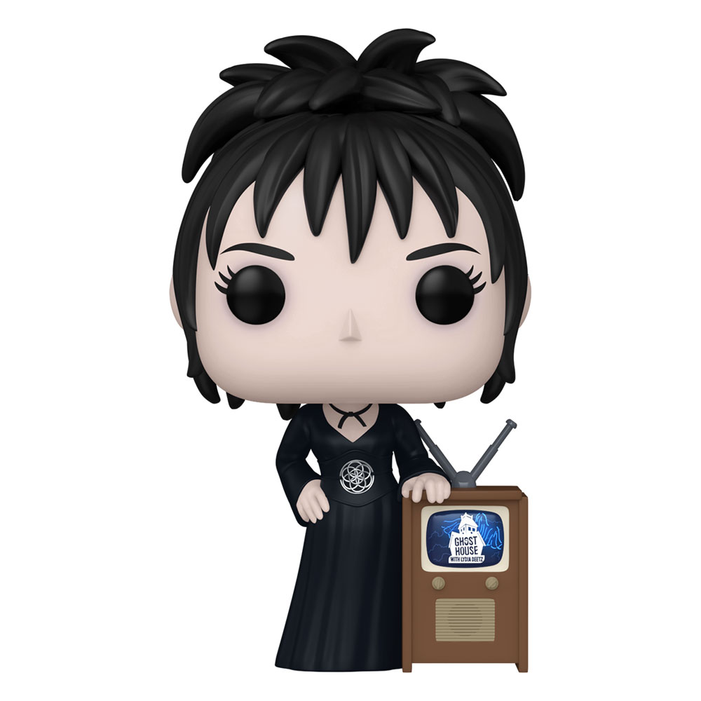 Lydia deetz beetlejuice 2 funko pop. Figura de vinilo de la línea 'pop! ', tamaño aprox. 9 cm. Nos presenta a la icónica gótica del universo beetlejuice con su inconfundible estilo sombrío y elegante. Con su vestido negro, velo corto y cámara fotográfica en mano, esta versión está inspirada en su regreso en beetlejuice 2, reflejando su madurez sin perder la esencia excéntrica que la hizo inolvidable.