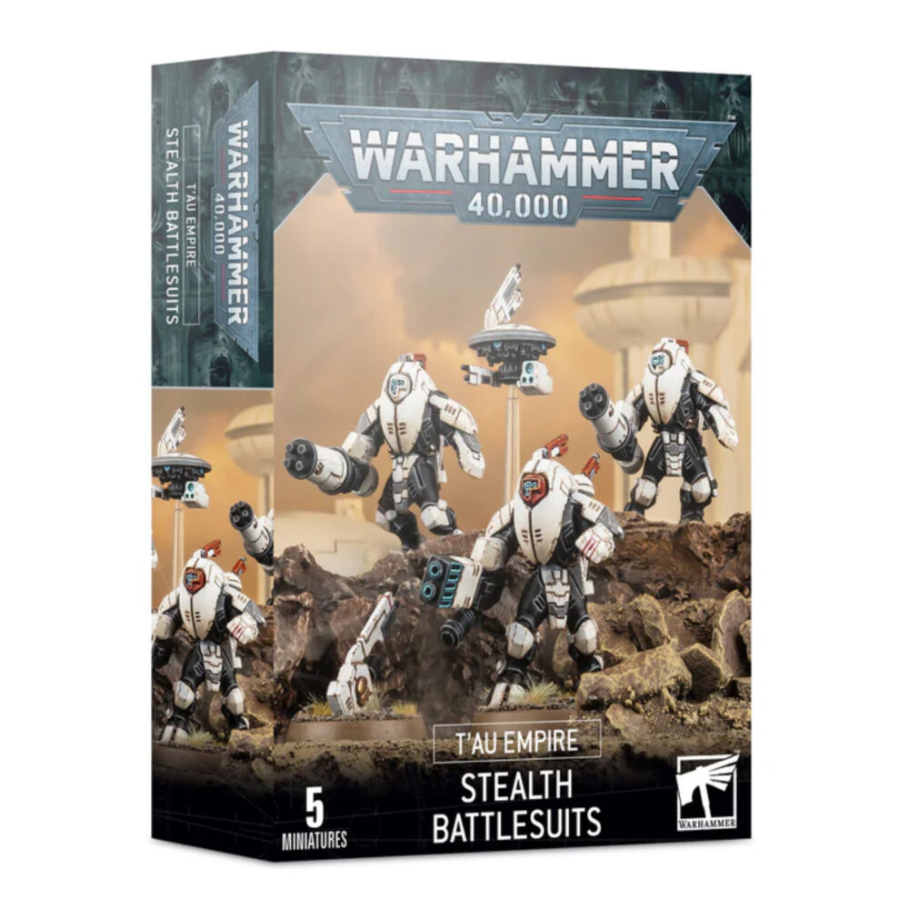 XV25 STEALTH BATTLESUITS WARHAMMER 40000. Equipadas con las últimas holoarmaduras XV25 Stealth, estas tropas son los lobos solitarios del ejército T'au, y actúan de manera independiente. Esta caja contiene 3 holoarmaduras XV25 Stealth multicomponente de plástico y un drone telemétrico. Esta miniatura se suministra sin pintar y requiere montaje. Recomendamos utilizar pegamento para plástico Citadel y pinturas Citadel.