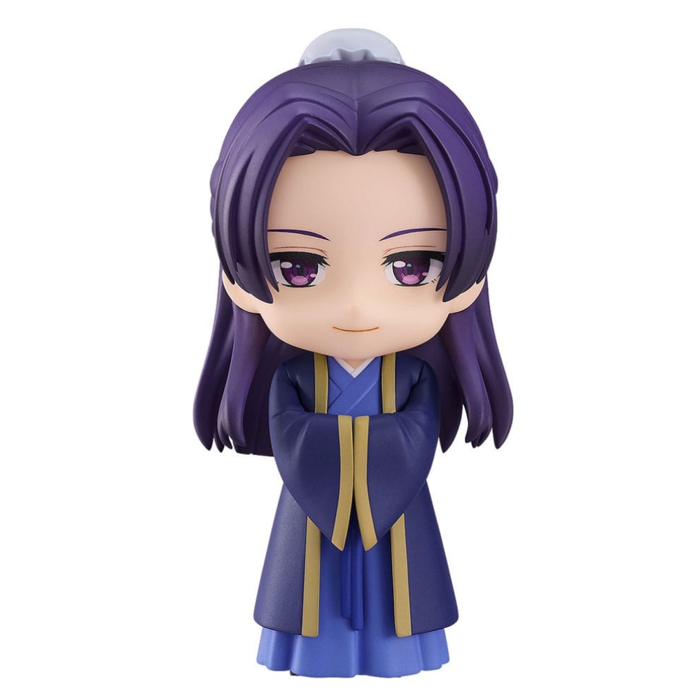 JINSHI THE APOTHECARY DIARIES NENDOROID. En el refinado y complejo mundo de The Apothecary Diaries, Jinshi destaca como una figura misteriosa dentro de la corte imperial. Es un personaje lleno de carisma y ambigüedad que desempeña un papel clave en las intrigas palaciegas, mientras que su relación con Maomao revela tanto su autoridad como su profundidad oculta. En equilibrio entre el poder y el encanto, Jinshi desprende un aura que atrae la atención allá donde va. Su importancia en la historia va más allá de su rango social, ya que sus conexiones personales, en particular con el joven boticario, añaden matices a su personaje. Esta figura Nendoroid lo captura en un adorable estilo chibi, vestido con una túnica azul tradicional adornada con oro. Su cabello violeta, recogido cuidadosamente con una cinta pálida, enmarca su rostro sereno y sus ojos morados, que irradian dignidad y elegancia, con un sutil toque de suavidad. Fabricada en PVC y con una altura de unos 10 centímetros, esta Nendoroid incluye múltiples caras y accesorios, lo que permite una amplia gama de poses y expresiones. Desde su sonrisa pícara hasta su expresión severa, junto con objetos como una bolsa, un pergamino y una botella, cada pieza realza el placer de exhibir a este icónico personaje.