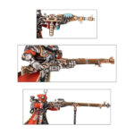 ADEPTUS MECHANICUS SKITARII WARHAMMER 40,000. Los Rangers de los Skitarii reúnen ls energías de los mundos forja en su armamento y son cazadores implacables. Para ellos, el enfrentamiento no ha acabado hasta que su enemigo ha sido destruido; incluso si eso implica rastrearle a través de las galaxias durante décadas. Los Skitarii Rangers acechan a su presa con rifles galvánicos y lucen sus máscaras de gas y capuchas. Cada uno de ello está cubierto por una armadura Skitarii sellada, blasonada con el símbolo del Adeptus Mechanicus y llena de sensores recolectores de datos, antenas y monitores ambientales. Conscients del duro terreno de Marte, sus piernas se han amputado de rodillas hacia abajo y se han sustituido con reemplazos biónicos de mejora cibernética. La unidad puede incluir un Alpha, armado con una pistola voltáica o radium y un arma de cuerpo a cuerpo (que puede ser una espada de energía una vara taser o una maza voltáica) y tres miniaturas pueden usar armas especiales. Tienes disponible un arcabuz transuránico, un rifle voltaico, y un caliver de plasma. Este último incluye una cabeza y mochila específica. Una miniatura se puede convertir en Alpha y usar una cadena de datos mejorada o un omnispex, la caja muestra realmente la naturaleza obsesiva a la hora de recoger datos del Adeptus Mechanicus. Esta caja de plástico multicomponente contiene todo lo que necesitas para montar diez Skitarii Rangers o diez Skitarii Vanguard. En la caja se incluyen 124 componentes: veintitrés cabezas, doce de las cuales son variantes de yelmo/respirador Vanguard, veinticinco armas, una hoja de calcomanías, una peana ovalada de 60x35.5mm y diez peanas redondas de 25mm. Las miniaturas se proporcionan sin montar ni pintar. Recomendamos usar pegamento para plástico Citadel y pinturas Citadel Colour.