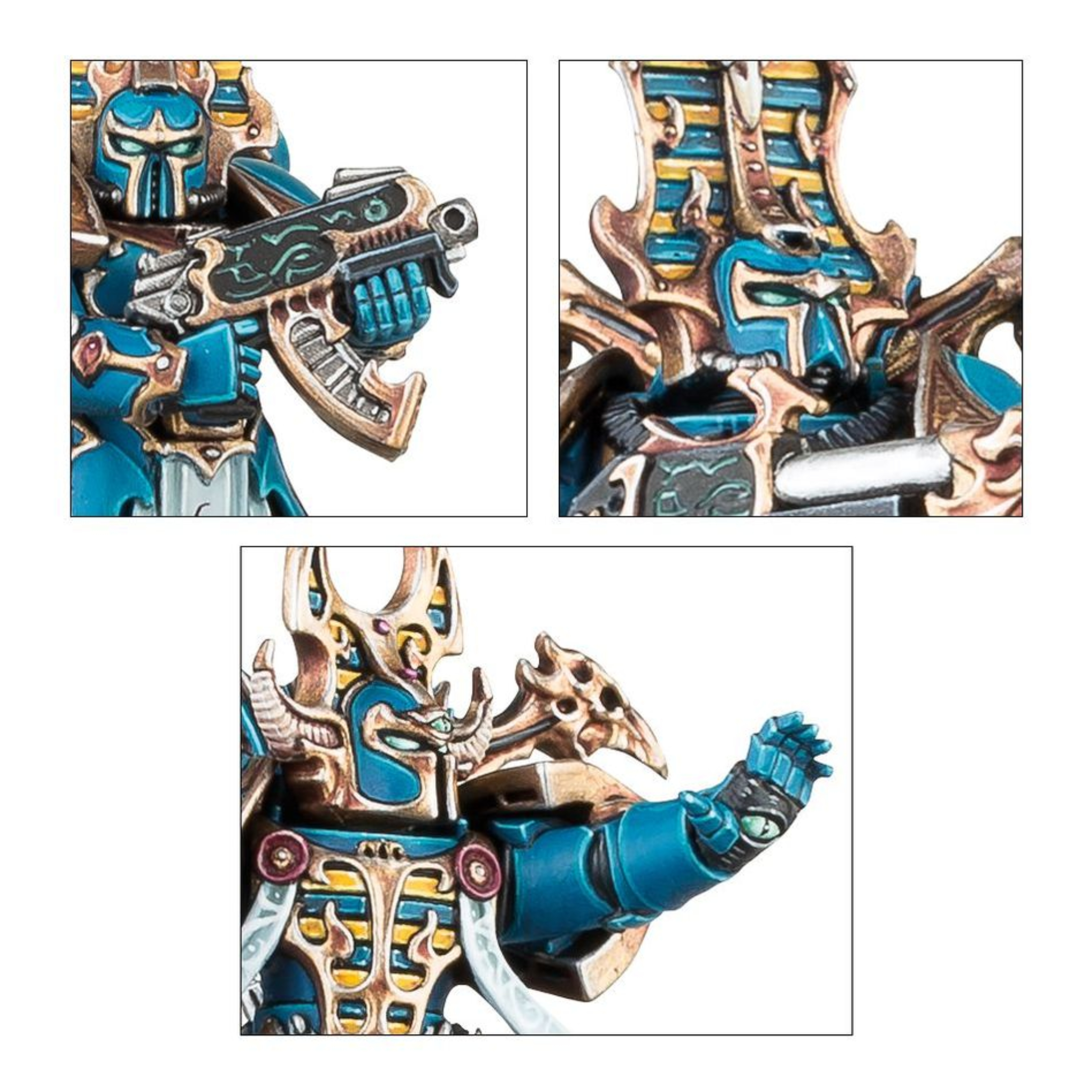 THOUSAND SONS RUBRIC MARINES WARHAMMER 40,000 Thousand sons rubric marines warhammer 40,000. Mientas avanzan a las órdenes de su maestro hechicero, los marines rúbrica lanzan ráfagas de fuego fulminantes. Los proyectiles arcanos de las armas infierno y los cañones cosechaalmas destrozan al rival, mientras el fuego mutágeno de los lanzallamas disformes quema y deforma carne y alma. Contra tales ataques, nada resiste mucho tiempo. Con este kit multicomponente de plástico puedes montar diez marines rúbrica, implacable infantería para tus ejércitos de mil hijos de warhammer 40,000. Liderados por un aspirante hechicero que los controla en batalla como un titiritero a sus marionetas, son ideales para despejar objetivos controlados por el enemigo con una lluvia de fuego letal para después reclamarlos ellos mismos. El aspirante hechicero de la escuadra puede elegir entre dos cabezas, dos remates para su báculo de psicofuerza, y una pistola bólter infierno, una pistola de llamas disformes o una mano abierta. Los otros miembros de la escuadra pueden armarse con un bólter infierno o un lanzallamas disforme; uno puede montarse con un cañón cosechaalmas opcional y otro puede portar un icono de llamas, también opcional. Los brazos, armas y torsos son intercambiables entre las miniaturas, como también lo son las otras 10 cabezas, 10 mochilas y 20 hombreras, haciendo que personalizar tu unidad sea de lo más sencillo. El kit contiene 152 piezas de plástico y 10 peanas redondas citadel de 32 mm. Las miniaturas se proporcionan sin montar ni pintar. Recomendamos usar pegamento para plástico citadel y pinturas citadel colour.