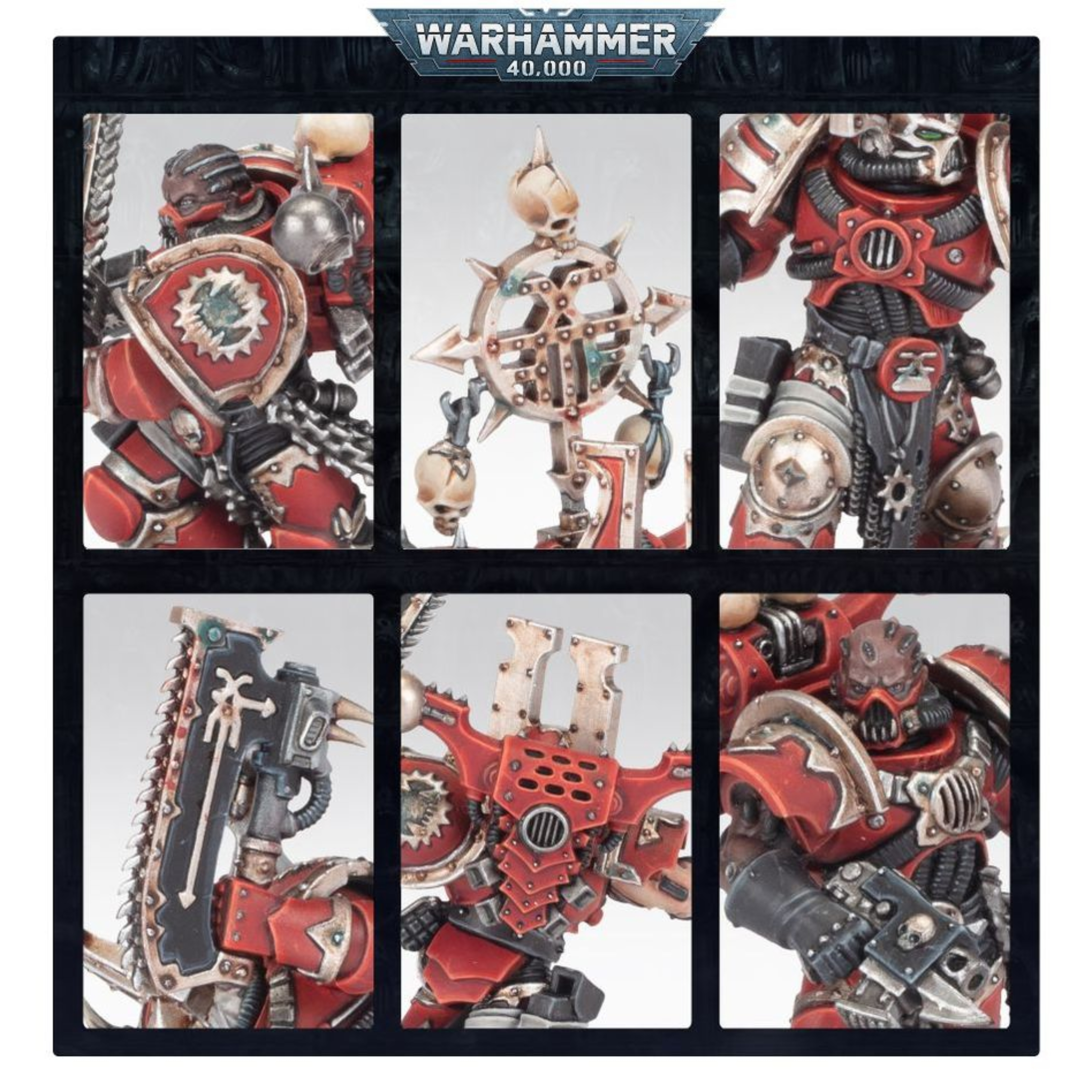 WORLD EATERS KHORNE BERZERKERS WARHAMMER 40,000 World eaters khorne berzerkers warhammer 40,000. Los bersérkeres de khorne se deleitan en su rol de sagrados destructores del dios de la sangre, y su fanatismo es temido en toda la galaxia. La ira disforme de estos guerreros superlativos les lleva a un frenesí asesino en movimiento. Aquellos que les hacen frente en batalla son masacrados bajo una lluvia de furiosos golpes de armas sierra, cada uno de ellos lo bastante poderoso como para cercenar extremidades, decapitar cabezas y atravesar las placas de armadura pesada. Este kit de plástico multicomponente permite montar 10 bersérkeres de khorne, arietes transhumanos implantados con clavos de carnicero inductores de furia. Cada uno de estos guerreros está armado con una arma sierra de bersérker (diversos modelos de hachas sierra y espadas sierra), además de una pistola bólter. Este kit incluye componentes para equipar hasta a dos bersérkeres con evisceradores a dos manos, a otro con dos pistolas de plasma, y añadir a tu escuadra un icono bersérker rematado por un cráneo. También puedes montar un campeón bersérker, que incluye opciones adicionales de cabezas y hombreras, y puede armarse con una pistola de plasma propia. En esta caja encontrarás un montón de opciones de montaje intercambiables, incluyendo mochilas de energía, hombreras con diseños grabados y 26 cabezas únicas, divididas entre yelmos con cresta y caras descubiertas, a fin de asegurar que no haya dos bersérkeres iguales en tu banda de devoradores de mundos. Este kit consta de 141 componentes de plástico, e incluye 10 peanas redondas citadel de 32mm. También se incluye una hoja de calcomanías de los devoradores de mundos con 200 transferibles de simbología de khorne, tatuajes rúnicos, estrellas de ocho puntas, cráneos y variaciones del icono de la legión de los devoradores de mundos. Estas miniaturas se suministran sin pintar y requieren montaje. Recomendamos usar pegamento para plástico citadel y pinturas citadel colour.