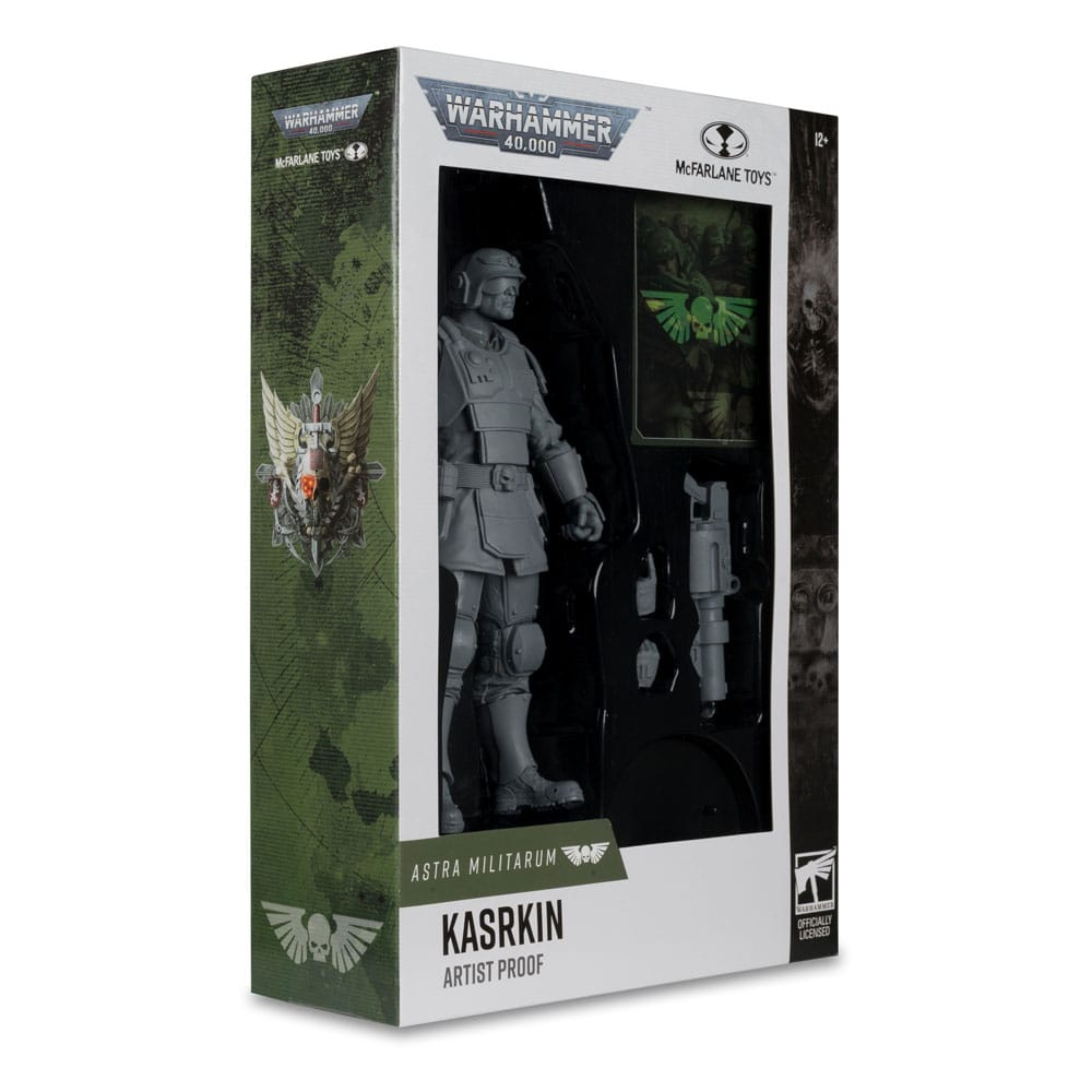 KASRKIN (ASTRA MILITARUM) ARTIST PROOF WARHAMMER 40,000 Kasrkin (astra militarum) artist proof warhammer 40,000. Figura articulada del juego de guerra "warhammer 40,000", tamaño aprox. 18 cm. Viene en una caja con ventana. Entre los regimientos históricos de cadia, los kasrkin son elogiados como la élite de la élite. A estos agentes especiales se les confía armamento más potente, como pistolas de alta potencia, y están equipados con una armadura de caparazón más gruesa que sus compañeros. Los kasrkin son disparos incomparables y asesinos probados en batalla: disciplinados y profesionales, son iguales o superiores a cualquier guerrero sin aumento del imperio.