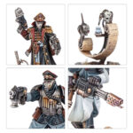 ASTRA MILITARUM KRIEG COMMAND SQUAD WARHAMMER 40,000. Las Escuadras de Mando de Krieg están dirigidas por representantes del Officio Prefectus, normalmente un comisario de alto rango asistido por un séquito de veteranos y oficiales subalternos. Lideran sus tropas desde primera línea y con frecuencia los encontrarás en los combates más intensos. Con este kit multicomponente de plástico puedes montar una Escuadra de Mando de Krieg para incluirlo en tus ejércitos del Astra Militarum en partidas de Warhammer 40,000. La unidad está compuesta por un Lord Comisario, cinco Guardias Veteranos y un servoescriba; una importante incorporación de especialistas para tu fuerza. El Lord Comisario puede equiparse con una pistola de plasma o un látigo en su brazo derecho, y con un puño de energía o una espada de energía envainada y señalando con su otro brazo. También puedes montar a uno de los guardias veteranos de tu unidad con una pistola láser, una pistola bólter o una pistola de plasma en la mano derecha, y con una espada sierra, arma de energía o garrote de trinchera en la izquierda. Otro guardia puede equiparse con un bólter, un rifle de plasma, un rifle de fusión o un lanzagranadas, y elegir entre dos accesorios opcionales para llevar en la mochila: granadas o munición para el lanzagranadas. Los otros guardias llevan el estandarte del regimiento, el vocomaestro y los contraagentes alquímicos, respectivamente. También hay una gama de accesorios estéticos, como palas, para decorar aún más tus miniaturas. El kit contiene 81 piezas de plástico, 6 peanas redondas Citadel de 25 mm y 1 peana redonda Citadel de 32 mm. También incluye una hoja con 803 calcomanías al agua de los Korps de la Muerte de Krieg para personalizar tus miniaturas. Las miniaturas se proporcionan sin montar ni pintar. Recomendamos usar pegamento para plástico Citadel y pinturas Citadel Colour.