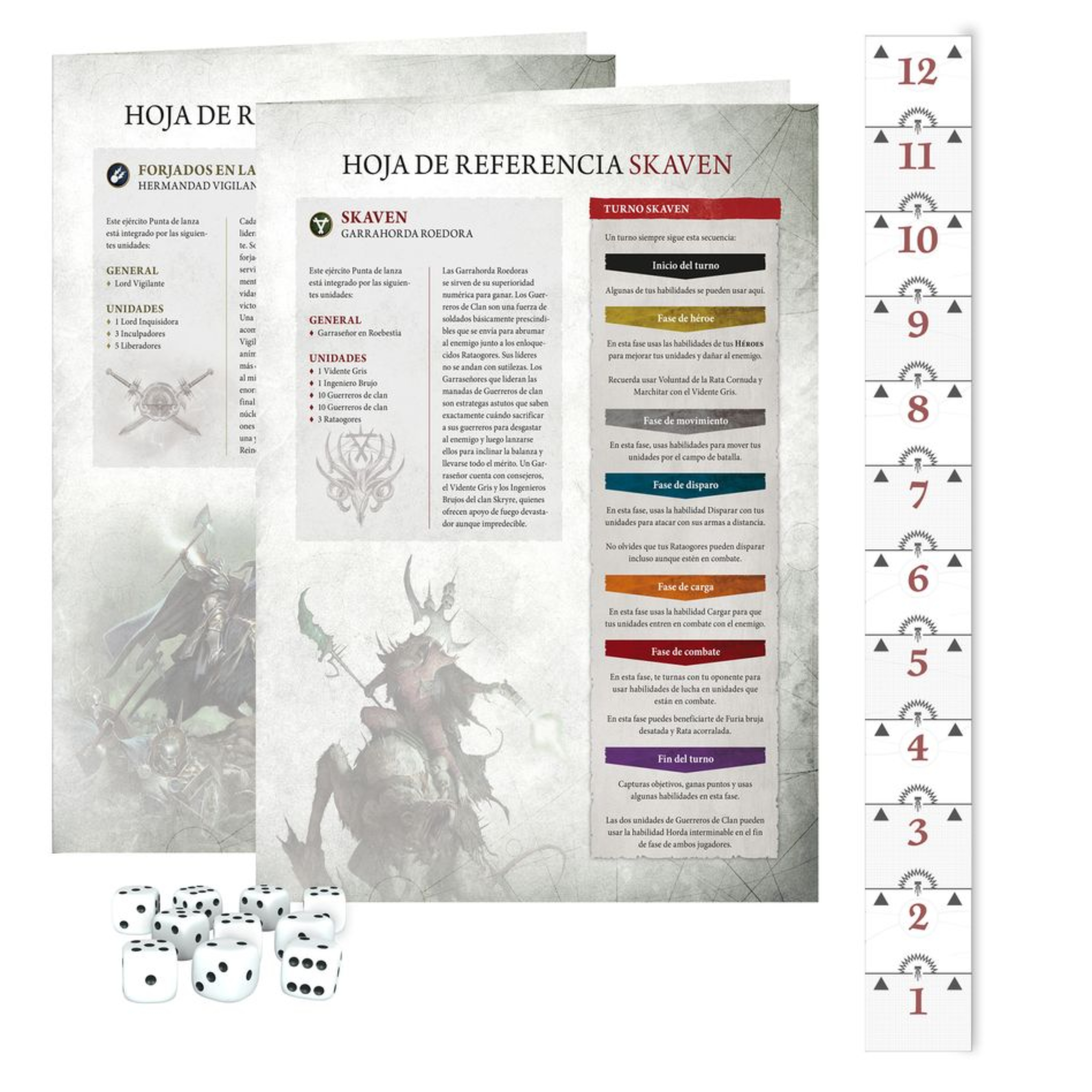 WARHAMMER AGE OF SIGMAR: CAJA DE INICIO DE PUNTA DE LANZA (ESPAÑOL) Warhammer age of sigmar: caja de inicio de punta de lanza (español). La era de sigmar es una era de guerra sin fin. Durante siglos, los formidables forjados en la tormenta han luchado contra las fuerzas del mal, pero ahora parece haber llegado la hora de la ruina con incontables hordas de escurridizos skaven inundando los reinos mortales. Tan poderoso es su armamento arcano que el dios rey sigmar ha enviado a sus guerreros más poderosos para frenar la marea. A la cabeza de esta resplandeciente hueste marchan las cámaras de perdición, guerreros que han muerto tantas veces que se parecen más a armas vivientes que a los humanos que protegen. Este set es perfecto para empezar con warhammer age of sigmar, un apasionante universo de fantasía del que puedes formar parte coleccionando ejércitos, pintándolos y combatiendo con tus amistades. El manual de 72 páginas contiene todo lo que necesitas para empezar con todos los aspectos de este emocionante hobby; aprenderás a montar y pintar tus miniaturas, descubrirás el universo al que pertenecen y disputarás con ellas emocionantes batallas. También incluye el libro punta de lanza: fuego y jade, que contiene todas las reglas adicionales que necesitas para jugar al vertiginoso modo de juego punta de lanza, junto con un tapete de juego de dos caras en el que jugar tus partidas de punta de lanza. Incluso encontrarás dos fuerzas completas de punta de lanza, para que te lances a jugar partidas tácticas e intensas desde el primer momento.