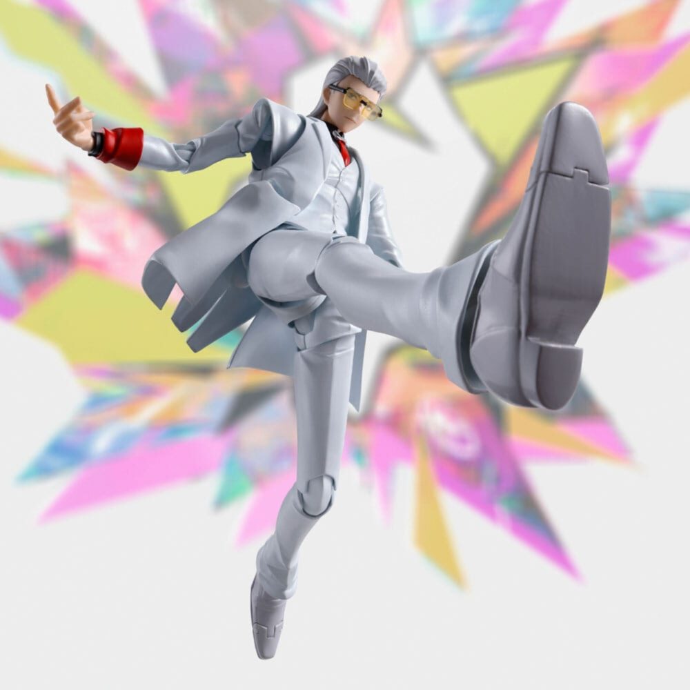 X to be hero x sh figuarts.  personaje central de to be hero x, x encarna el misterio, la clase y la ironía en un universo tan colorido como caótico. Verdadero enigma, navega entre la manipulación y el carisma, e impone su estilo único en una serie donde lo absurdo se codea con la estética ultraestilizada. La figura lo presenta en una postura segura, con un dedo levantado como para subrayar un comentario mordaz o un remate memorable. Su silueta esbelta, su mirada oculta tras unas gafas tintadas y su traje inmaculado capturan a la perfección su aspecto de estratega elegante y distante. El diseño es muy fiel: traje blanco de tres piezas con chaleco y chaqueta larga, camisa negra a juego, corbata roja brillante y guantes rojos. El pelo plateado peinado hacia atrás refuerza su carisma visual. Cada pliegue del traje y cada accesorio están representados con precisión para respetar su estilo sofisticado. Con una altura aproximada de 16 cm, esta figura de pvc forma parte de la colección s. H. Figuarts de bandai. Las articulaciones bien integradas permiten adoptar diversas poses emblemáticas sin afectar a la nitidez de las líneas. Una elección ideal para los amantes de los personajes enigmáticos y elegantes.