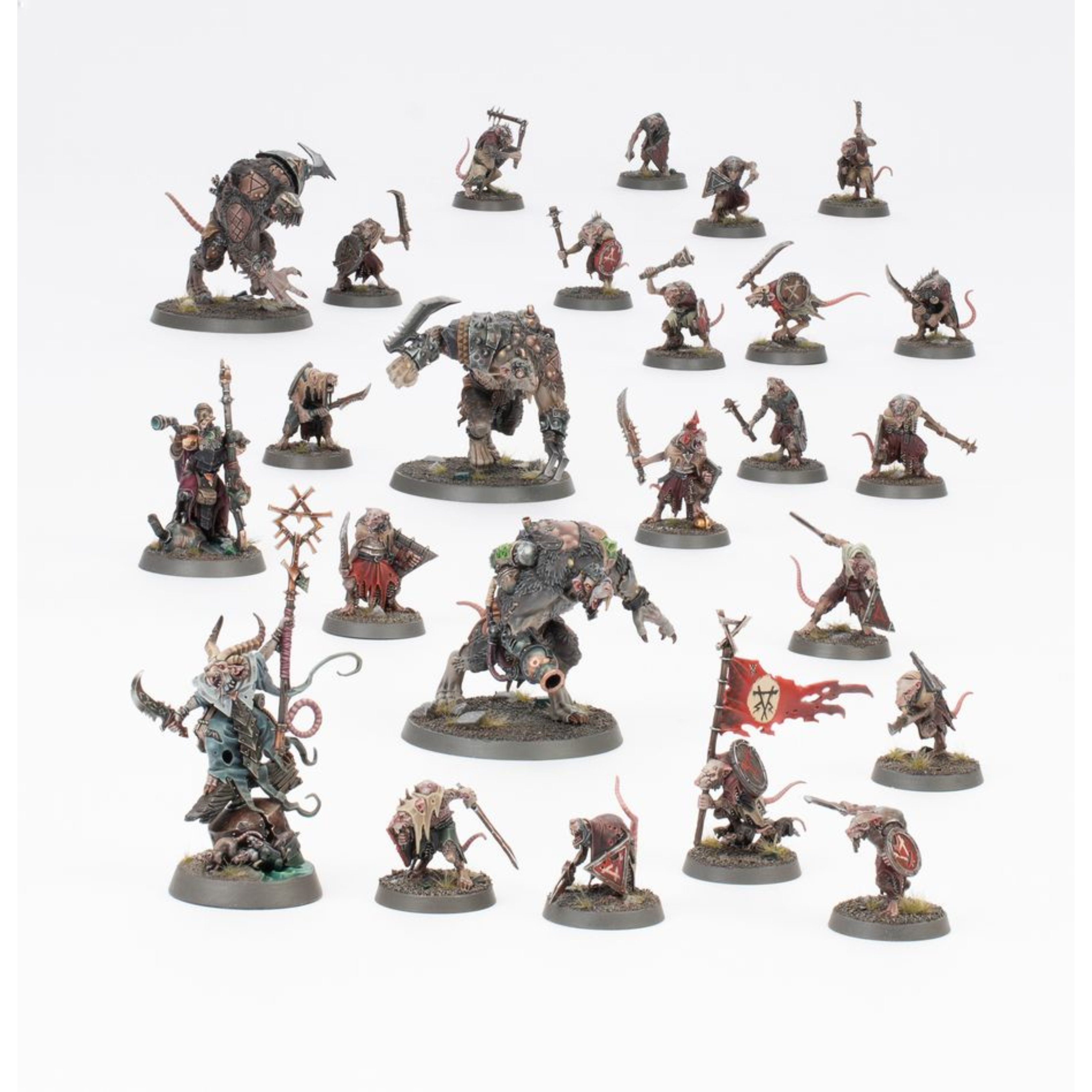 AGE OF SIGMAR: CAJA DE INICIO (ESPAÑOL) Age of sigmar: caja de inicio (español).  la era de sigmar es una era de guerra sin fin. Durante siglos, los formidables forjados en la tormenta han luchado contra las fuerzas del mal. Ahora se enfrentan a su momento más oscuro, con las malvadas hordas de los skaven amenazando con destruir los reinos mortales. Este set es ideal para empezar con warhammer age of sigmar, un apasionante universo de fantasía del que puedes formar parte coleccionando ejércitos, pintándolos y combatiendo con tus amistades. El manual de 64 páginas contiene todo lo que necesitas para empezar con todos los aspectos de este emocionante hobby; aprenderás a montar y pintar tus miniaturas, descubrir el universo al que pertenecen y disputar con ellas tus primeras batallas.