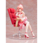 MIKA JOUGASAKI HALLOWEEN LOVE NURSE THE IDOLMASTER CINDERELLA GIRLS ESTATUA PVC 1/7. En el universo de The Idolmaster Cinderella Girls, Mika Jougasaki destaca como una ídolo segura de sí misma y carismática, que siempre cautiva a su público con su deslumbrante presencia en el escenario. Con su estilo atrevido y su personalidad asertiva, es una de las ídolos más emblemáticas de la serie. Esta figura la retrata en la versión Halloween Love Nurse, un atuendo alternativo que es a la vez divertido y llamativo. El tema de la enfermera se reimagina aquí con un toque colorido e inspirado en la fantasía que encarna a la perfección su naturaleza atrevida y coqueta. El carácter de Mika brilla a través de esta mezcla de dulzura y encanto. Se la representa con un vestido corto de enfermera en tonos rosa y blanco, decorado con motivos de corazones y finos accesorios. Relajada en una silla de oficina roja a juego con su atuendo, adopta una pose elegante pero traviesa. Su larga melena rosa cae en cascada en mechones ondulados, complementando los detalles de su uniforme. Las medias blancas y los zapatos de tacón rojos añaden el toque final, realzando su postura con las piernas cruzadas. A escala 1/7, con una altura de unos 25 centímetros, esta figura de PVC presenta un esculpido intrincado en las texturas y los accesorios: desde el estetoscopio y los volantes de su falda hasta la silla cuidadosamente diseñada. El resultado es una pieza de exposición completa y armoniosa que destacará en cualquier colección.