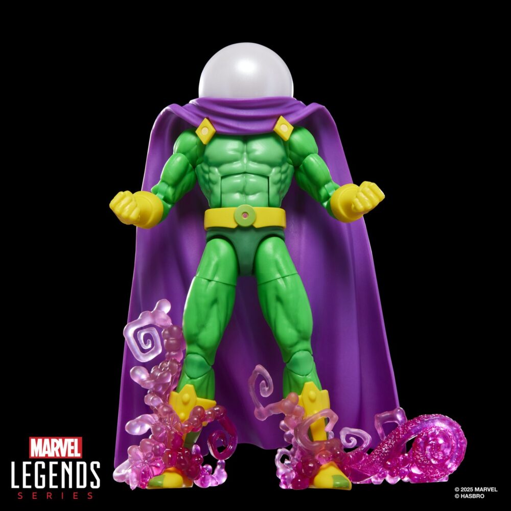 Mysterio spider-man: the animated series marvel legends series. Hasbro presenta, dentro de la colección marvel legends series, esta figura articulada de mysterio inspirada en su apariencia en la serie "spider-man: the animated series". Mide aproximadamente 15 cm. Y sus articulaciones permiten recrear poses dinámicas para su exhibición. Cuenta con un diseño premium, fiel a su aspecto en la serie de animación. Incluye 1x cabeza alternativa sin casco con el rostro de quentin beck, 2x manos adicionales y 3x piezas de efectos visuales (2 espirales de humo y 1 de calavera). Se presenta en un blíster estilo retro con ilustraciones. Unidades limitadas.